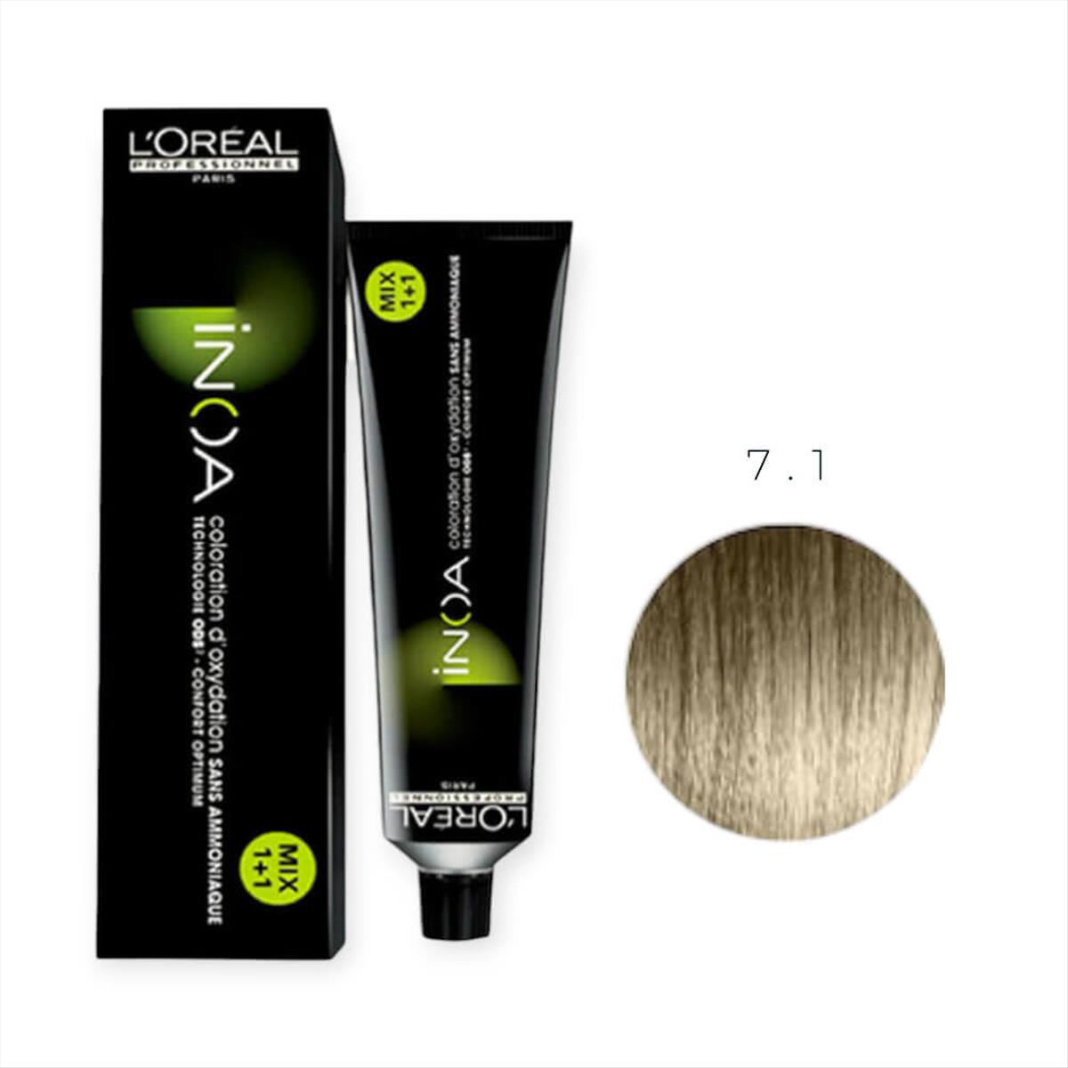 Βαφή Μαλλιών L\'Oreal Inoa No 7.1 Ξανθό Σαντρέ - 60gr