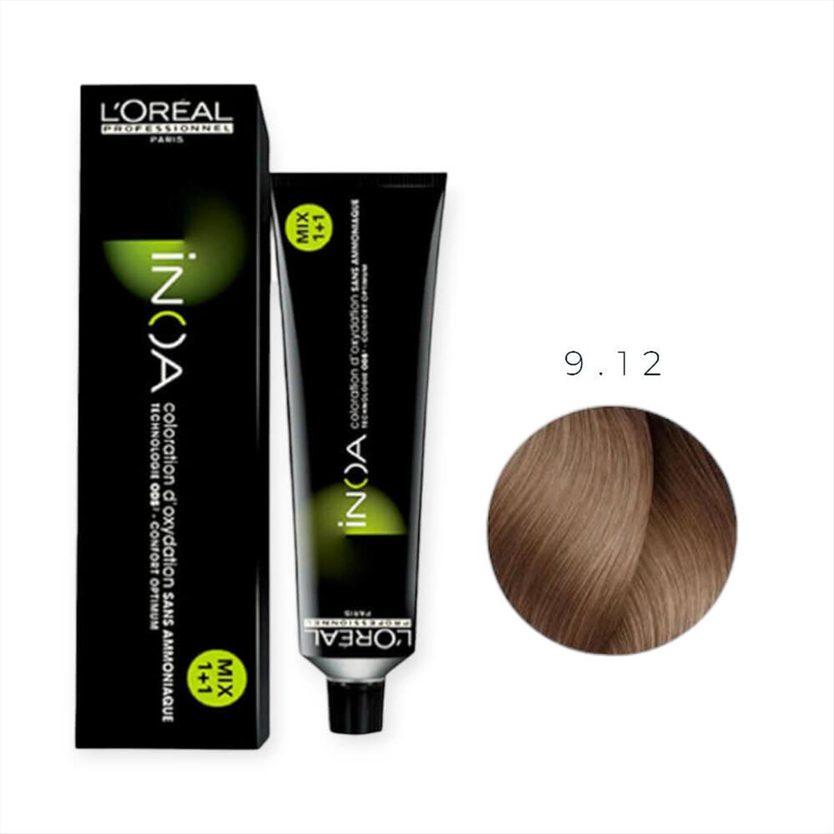 Hair Color L\'Oreal Inoa No 9.12 Very Light Ash Iridescent Blond- 60gr