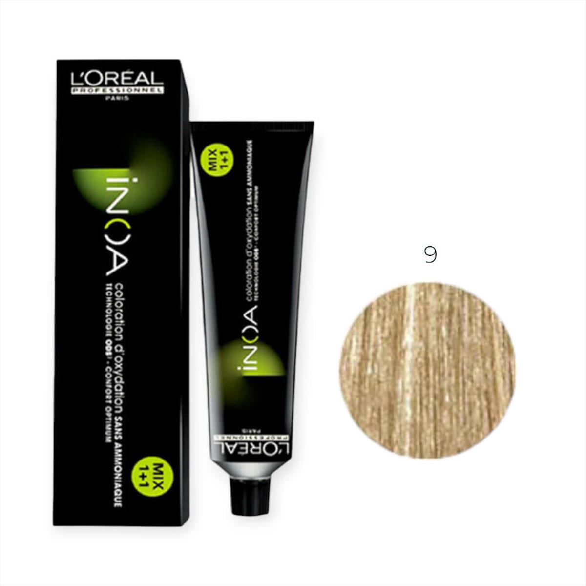 Βαφή Μαλλιών L\'Oreal Inoa No 9 Ξανθό Πολύ Ανοιχτό - 60gr