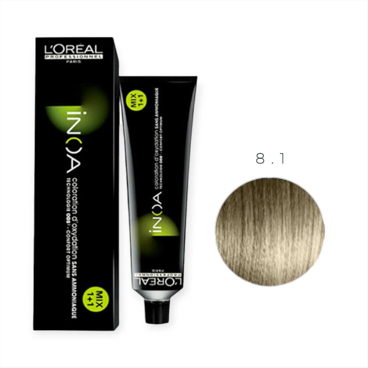 Hair Color L'Oreal Inoa No 8.1 Light Ash Blond - 60gr