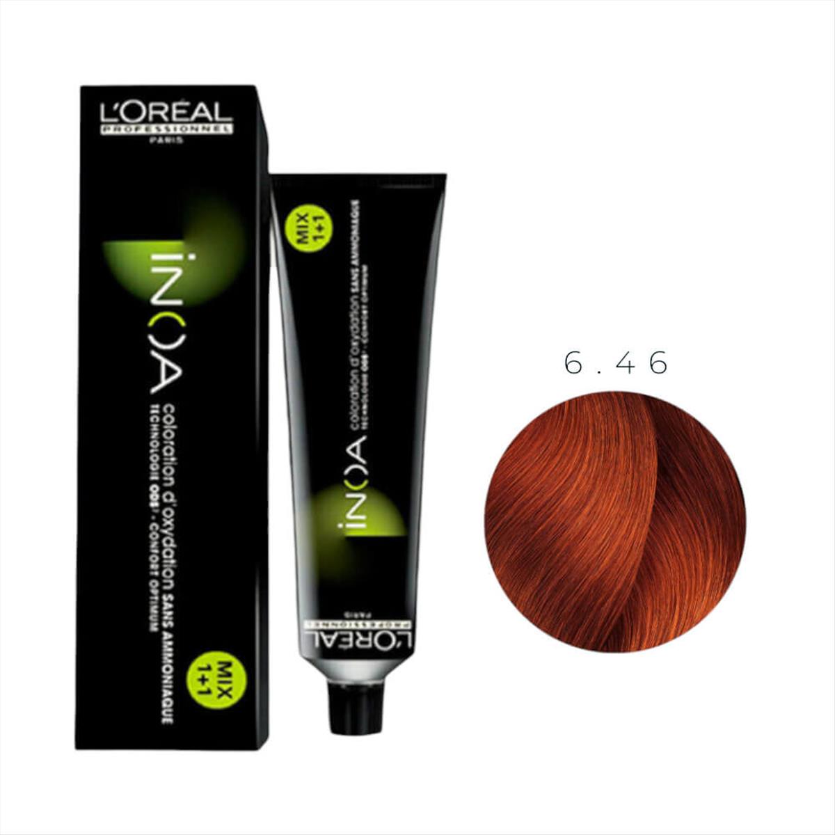 Hair Color L'Oreal Inoa No 6.46 Dark Copper Red Blonde - 60gr