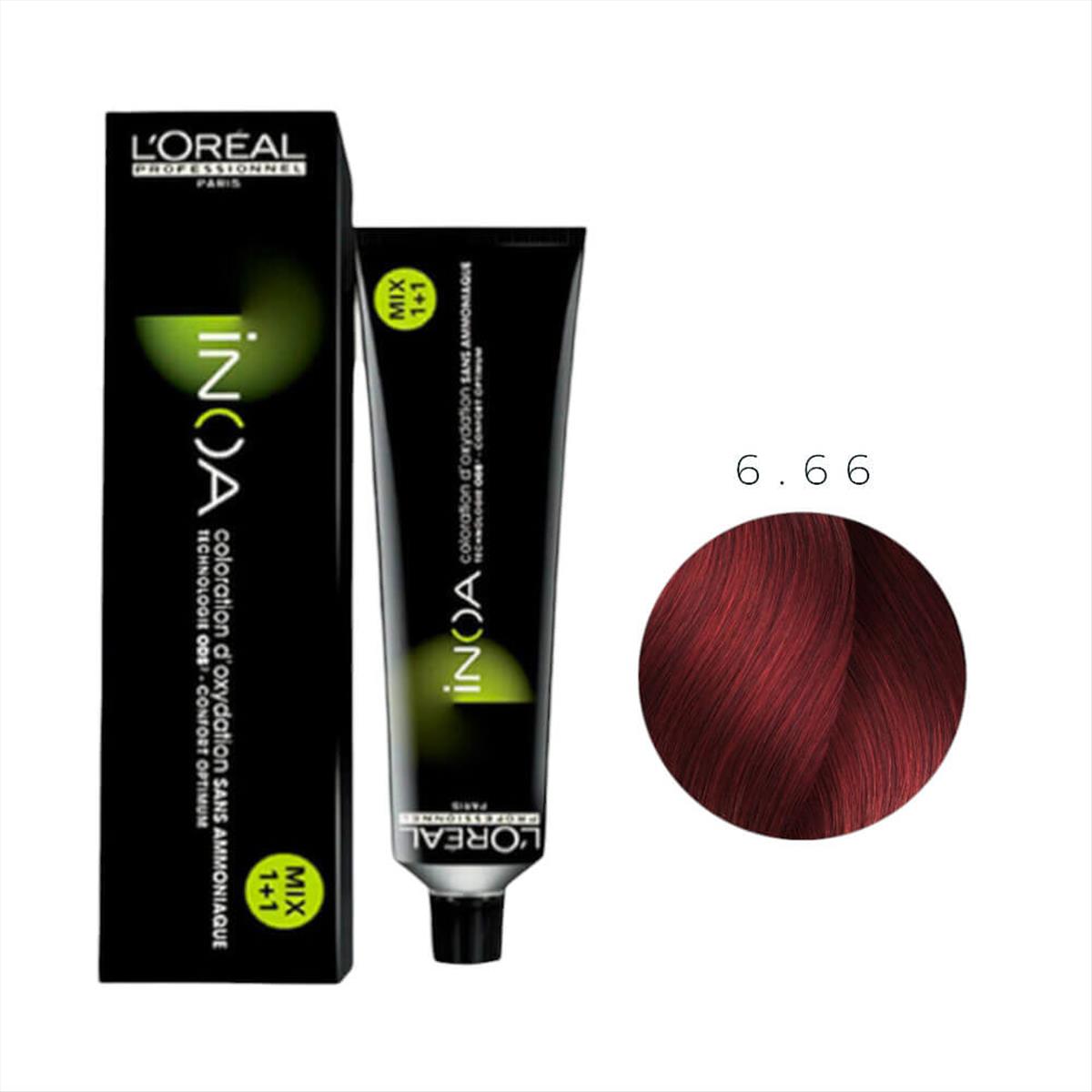 Hair Color L'Oreal Inoa No 6.66 Dark Deep Red Blond - 60gr