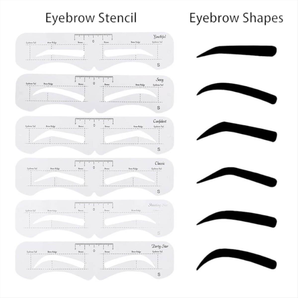 Stencil Φρυδιών Eyebrow Card 6pcs