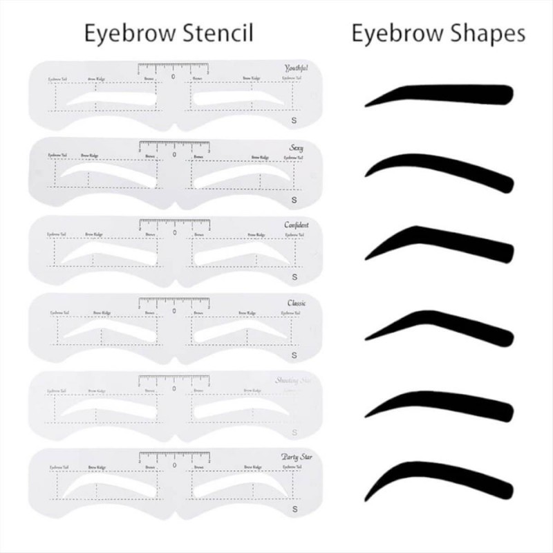 Stencil Eyebrow Card 6pcs