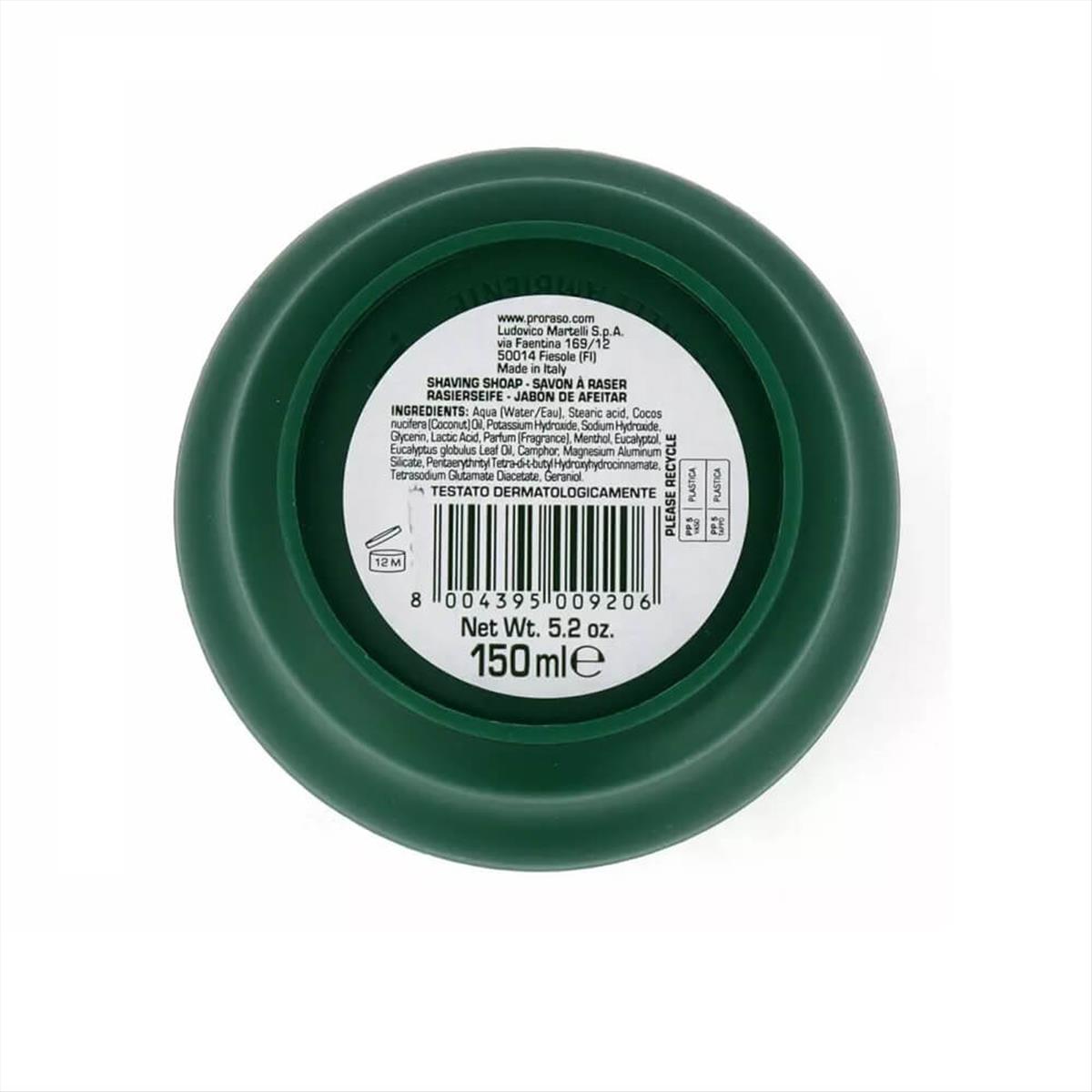 Proraso Shaving Soap with Eucalyptus-Menthol and Glycerin 150ml