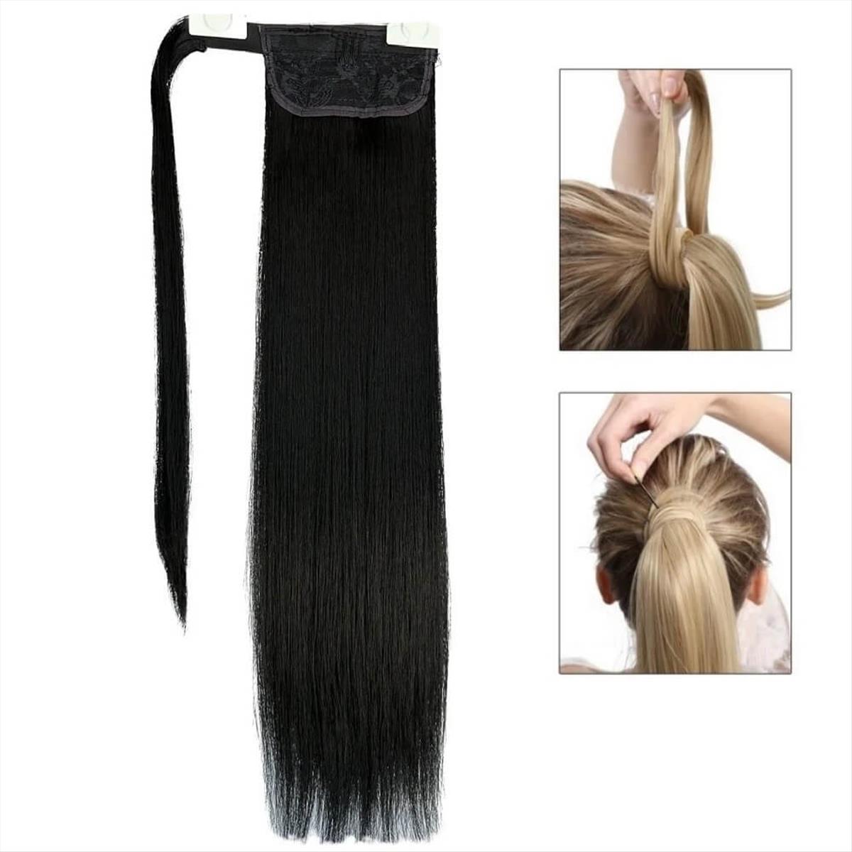 Synthetic Prremium Hair Ponytail Color 1B 65cm