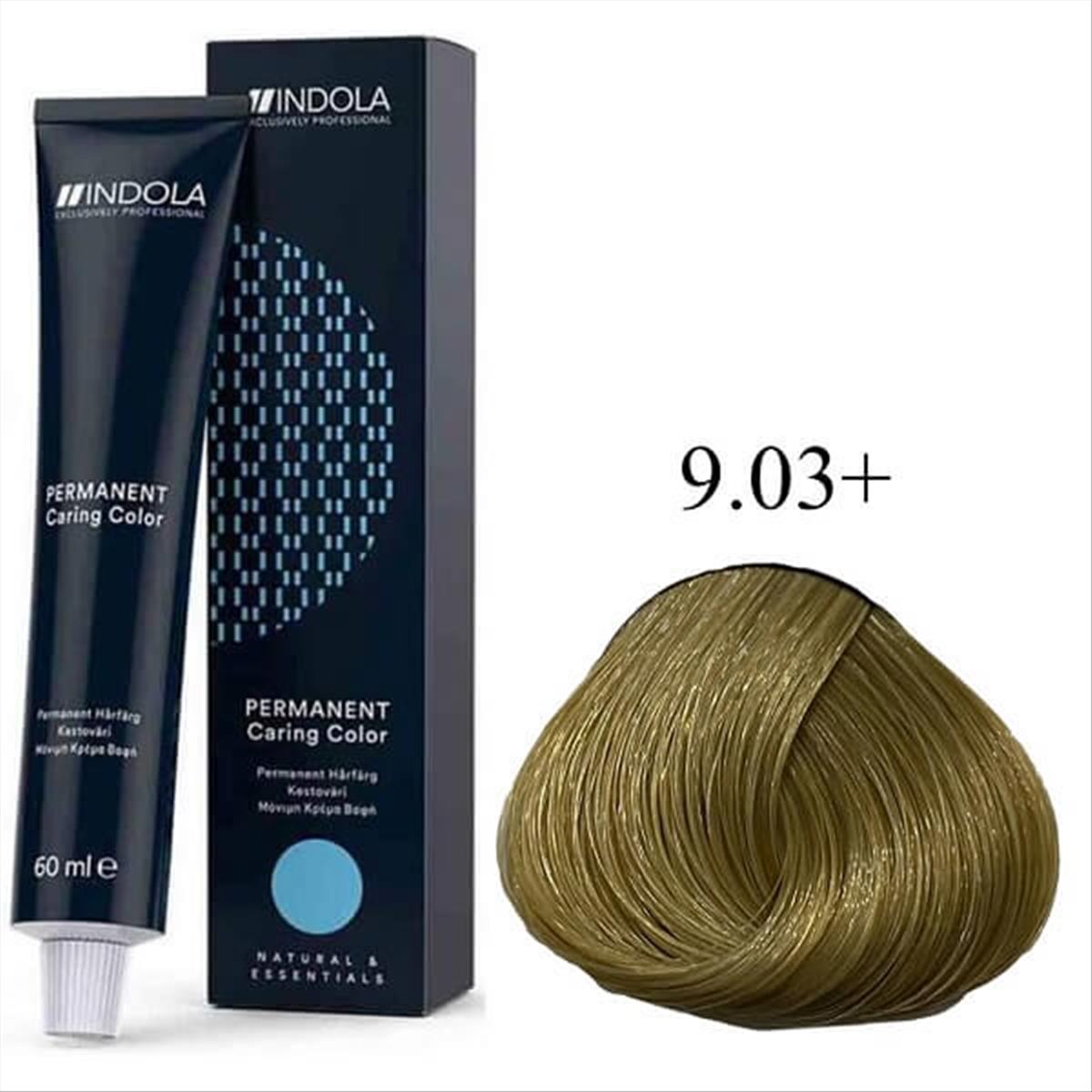 Indola Hair Dye 9.03+ Very Light Blonde Natural Golden Intense 60ml