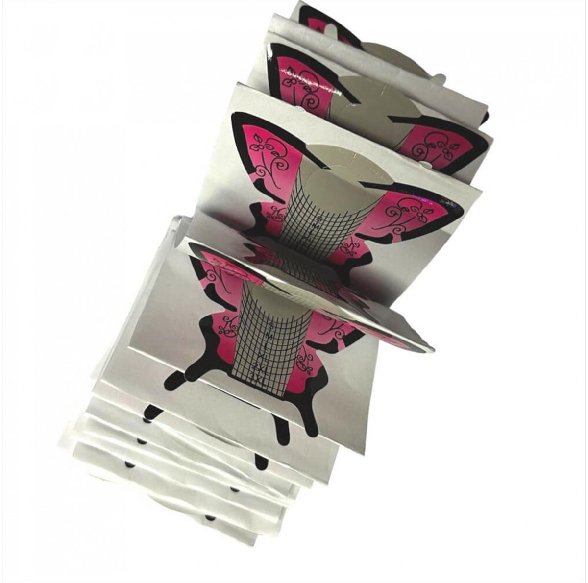 Shape Nail Extensions Butterfly Pink  50 Pcs