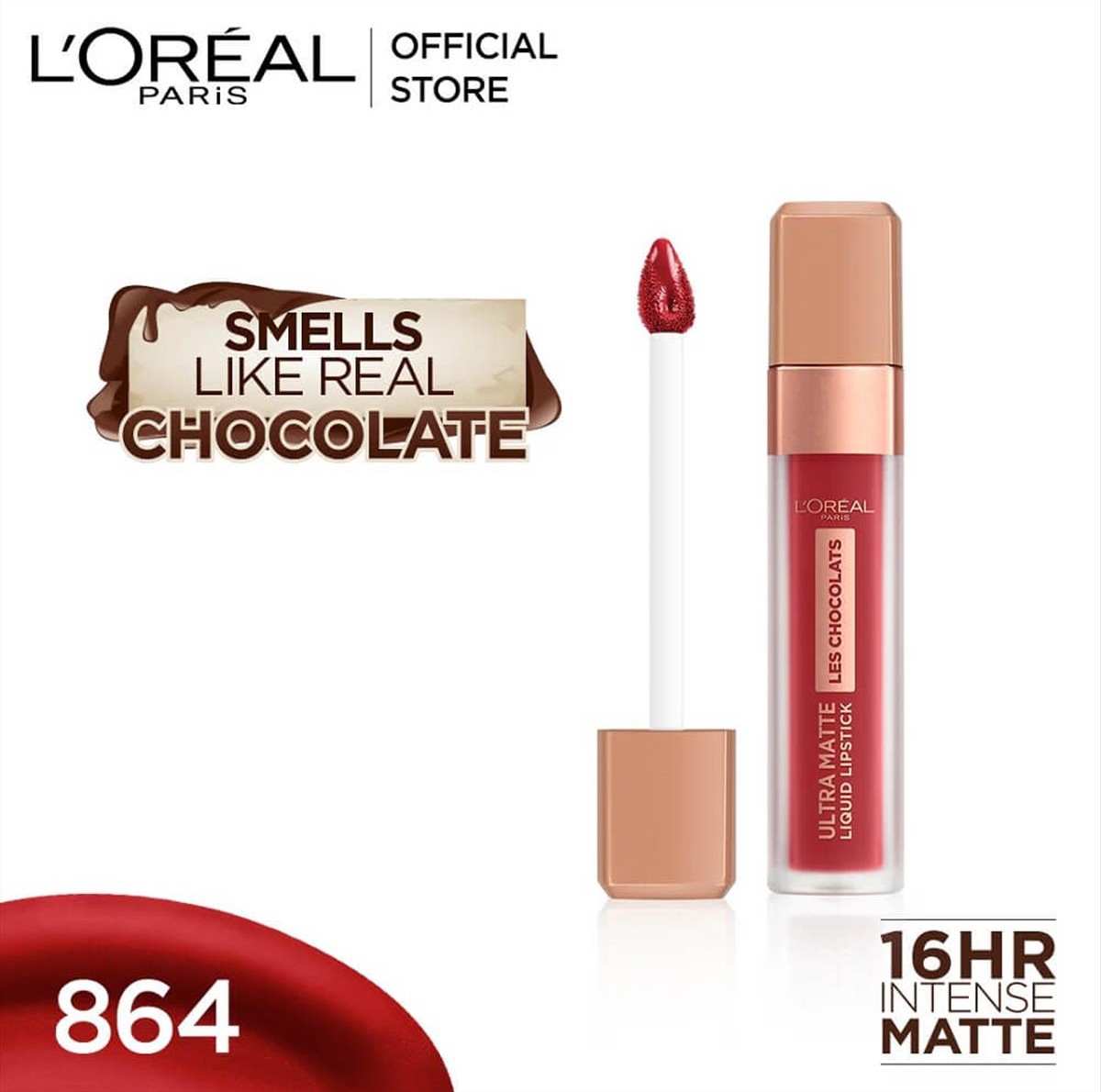 L’Oreal Les Chocolats Ultra Matte Liquid Lipstick 864 Tasty Ruby 7.6ml