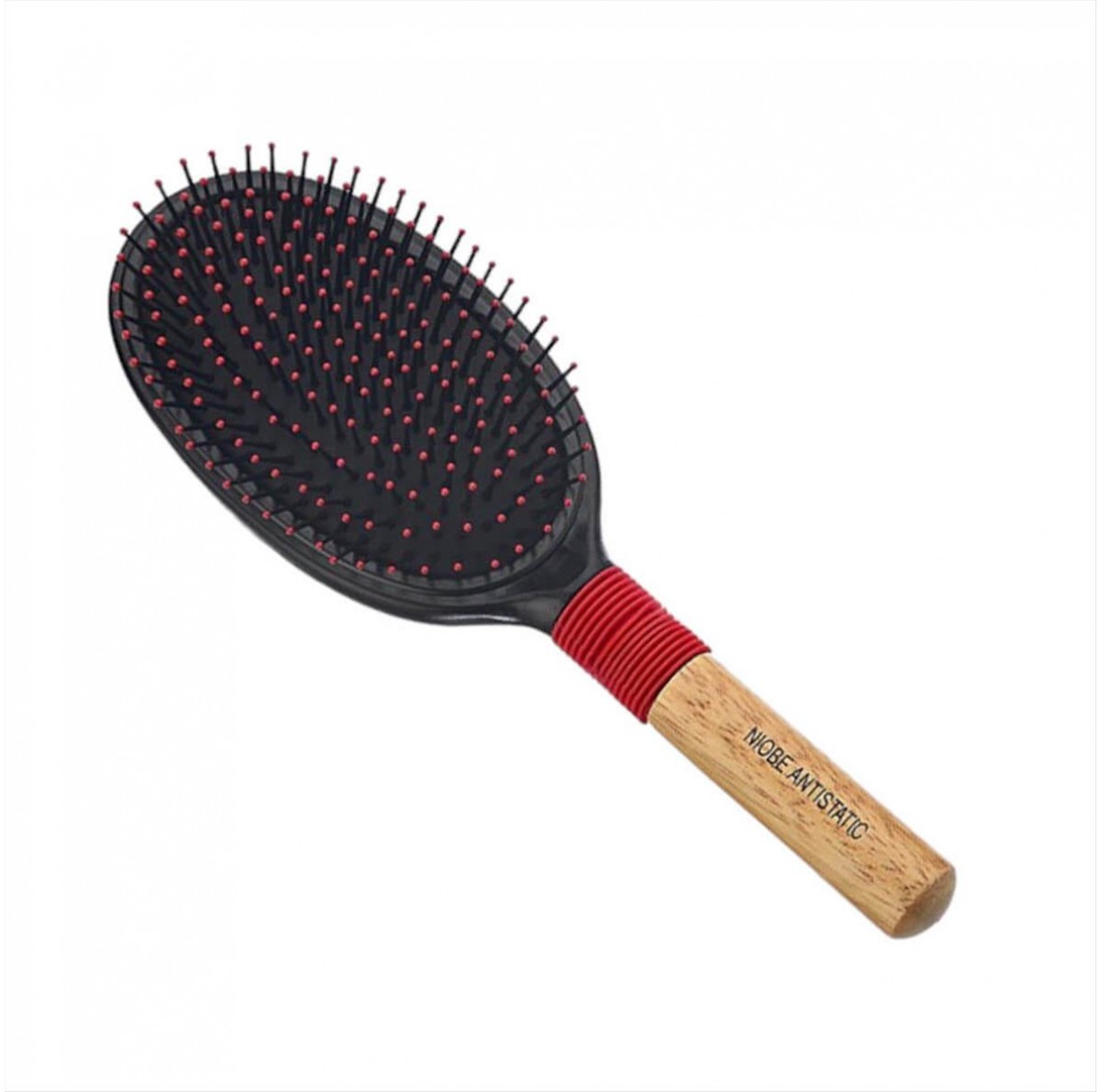 Oval Plastic Brush - Niobe Wooden Handle B-9551