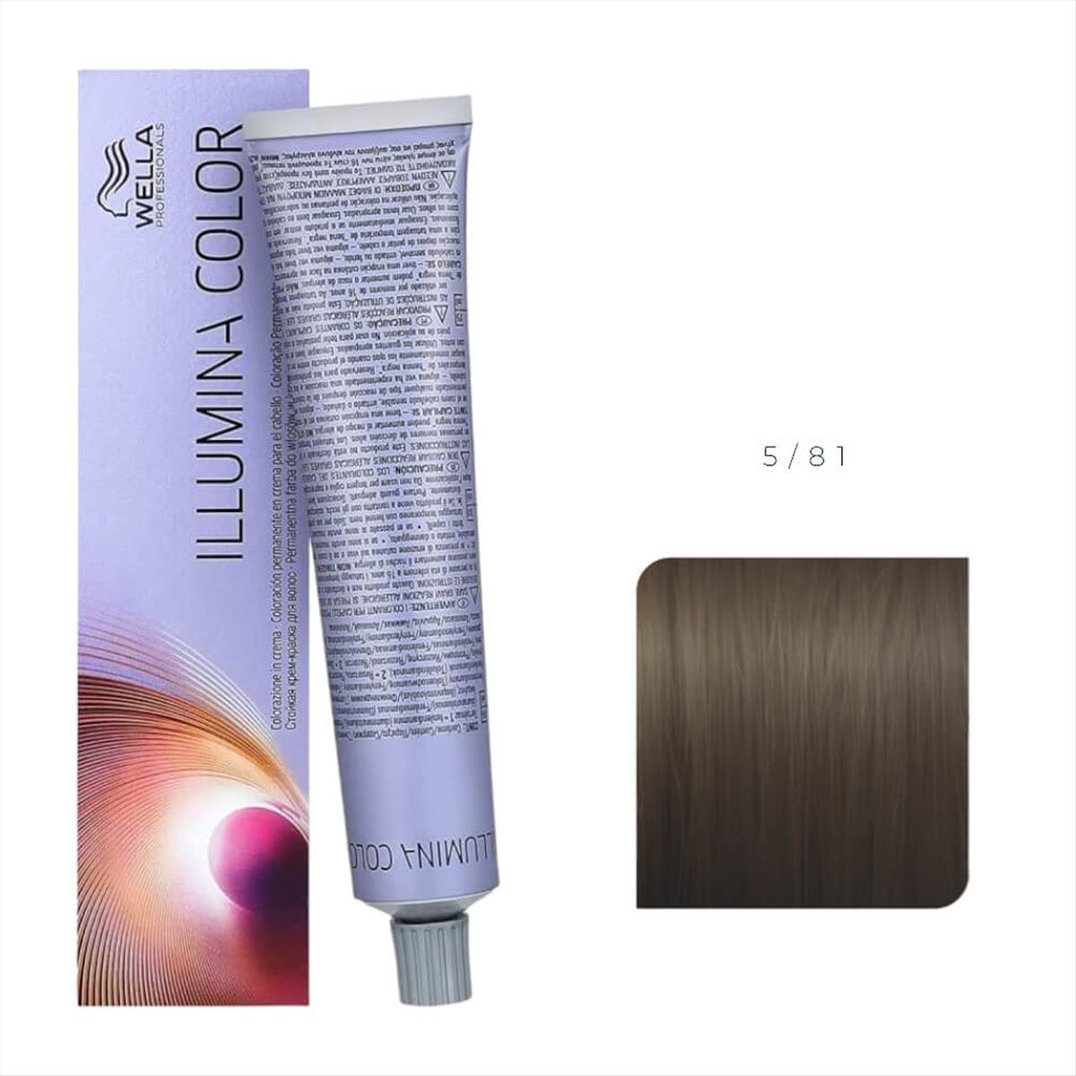 Βαφή Μαλλιών Wella Illumina Color 5/81 Καστανό Ανοιχτό Περλέ Σαντρέ - 60ml