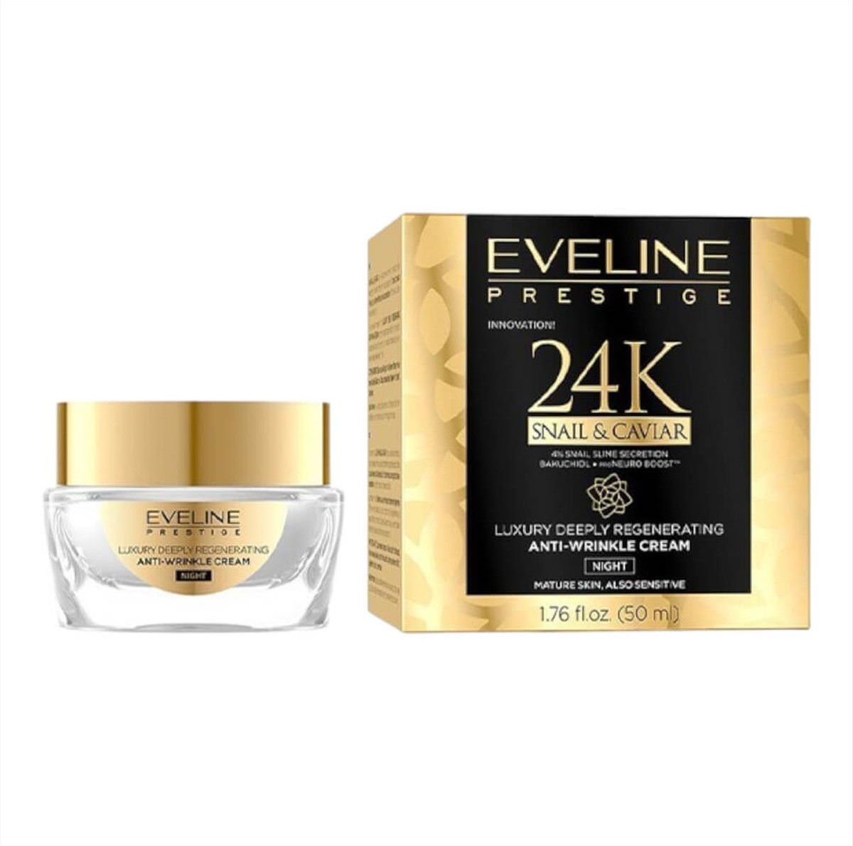 Eveline Prestige 24K Snail & Caviar Anti-Wrinkle Night Cream 50 ml