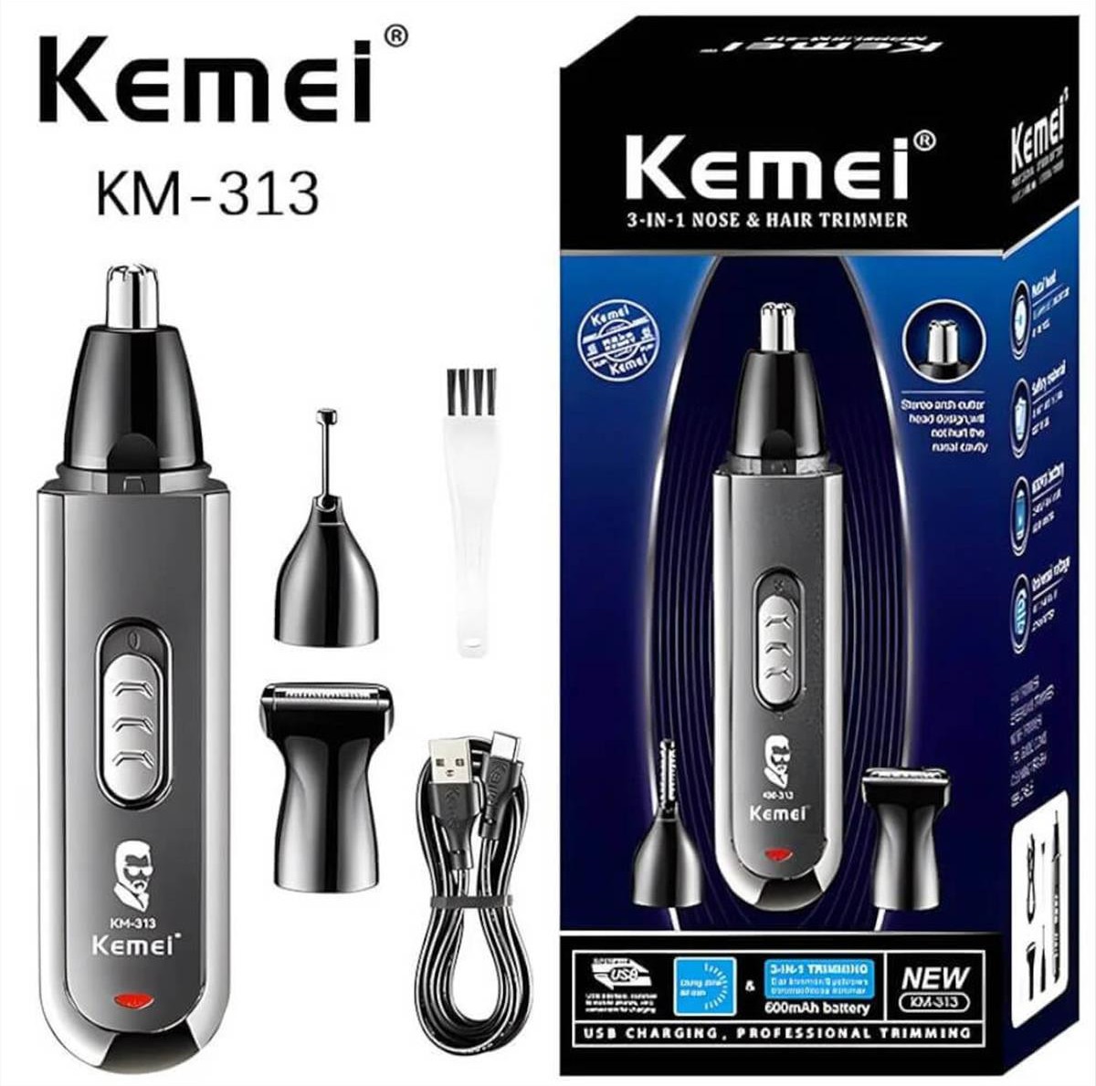 Kemei Trimmer Μύτης-Αυτιών-Μαλλιών KM-313