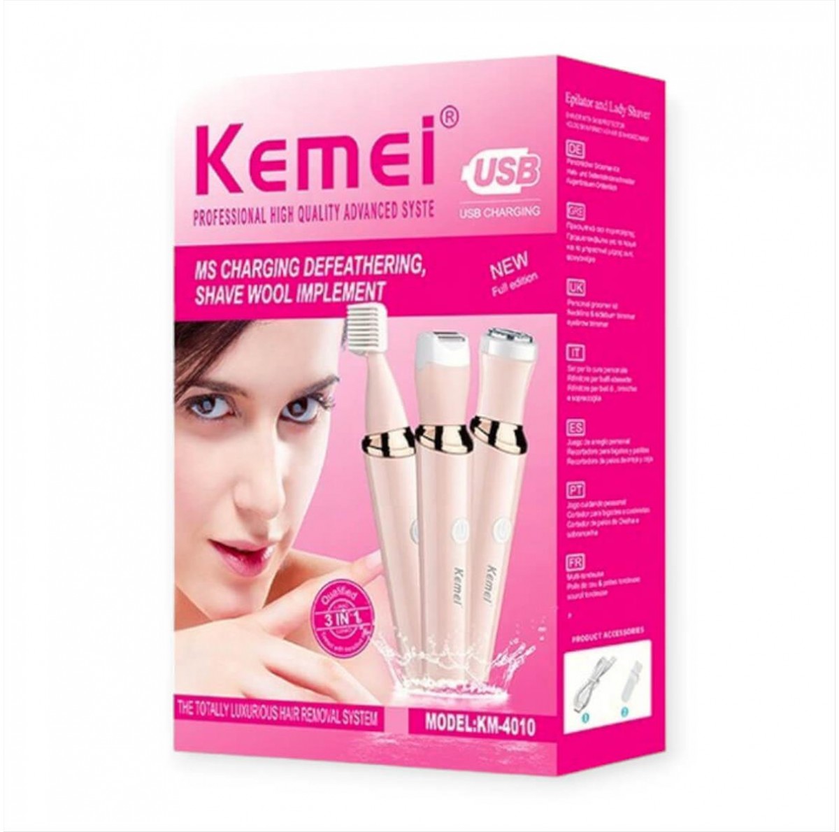 Kemei Kit Trimmer Για Γυναίκες 3in1 Body-Skin-Eyebrow ΚΜ-4010