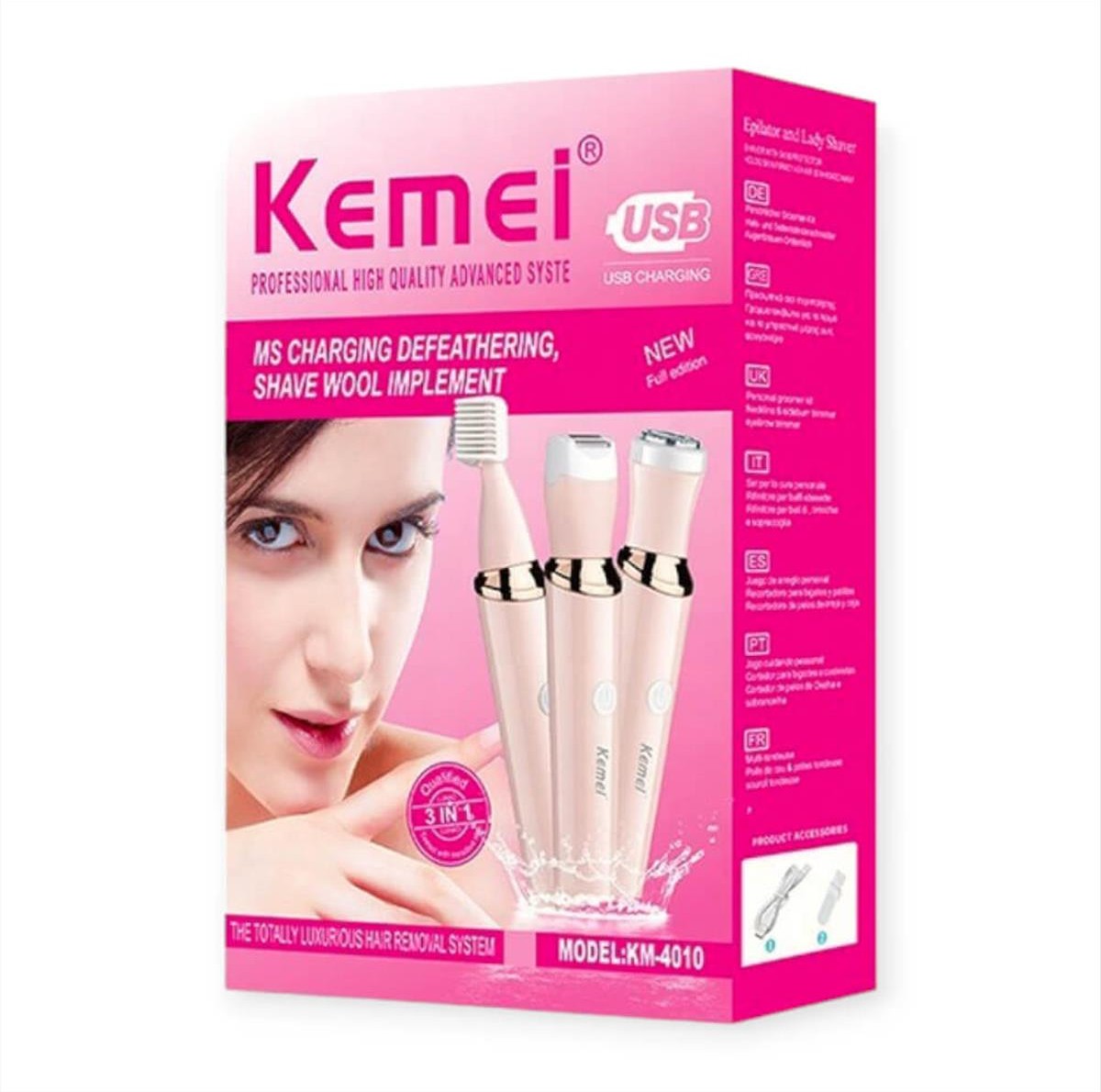 Kemei Kit Trimmer For Ladies 3in1 Body-Skin-Eyebrow ΚΜ-4010