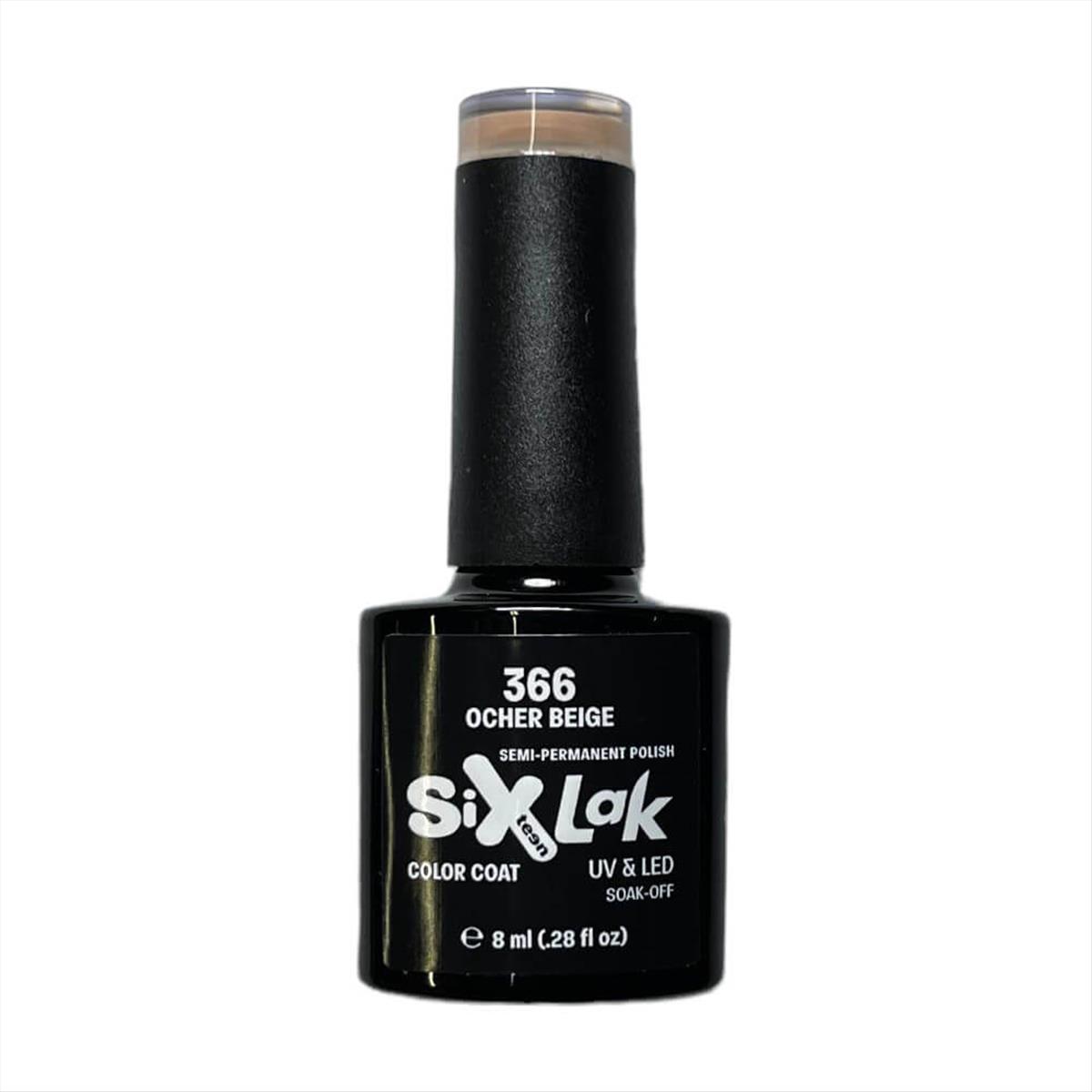 Semi-permanent Varnish SixLak Uv & Led Soak Off No366 Ocher Beige 8ml