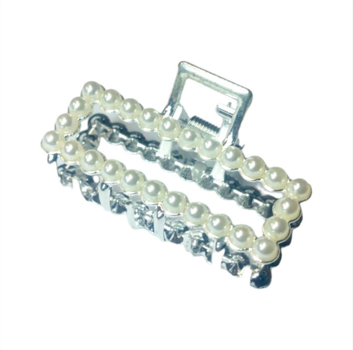 Silver Pearl Hair Clip