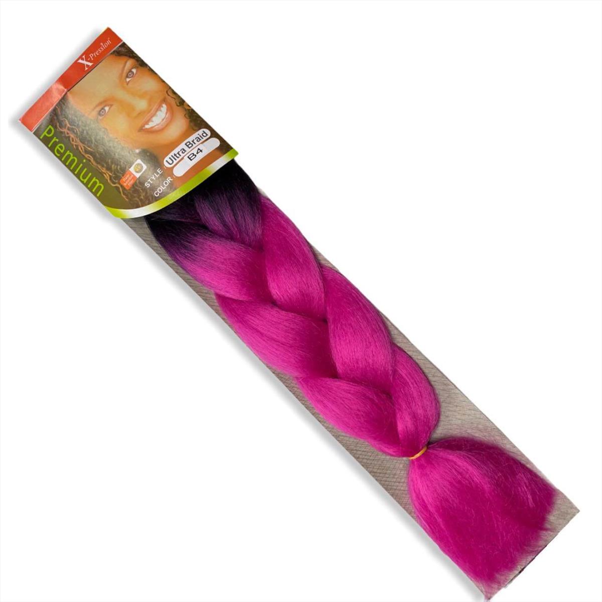 Hair for Rasta X-PRESSION Ombre Black-Fuchsia B4 -120cm