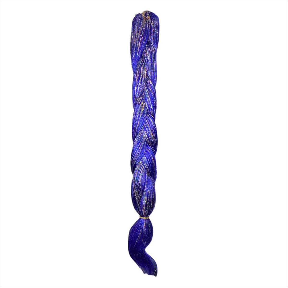 Braiding Blue Hair With Tinsels 125cm