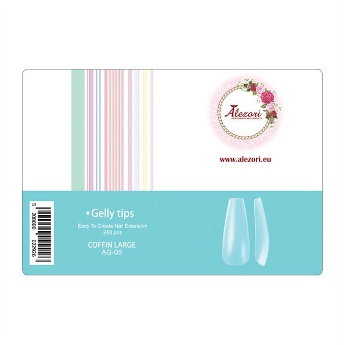 Alezori Gelly Tips AG-05 Nail Extension Coffin Large  240pcs