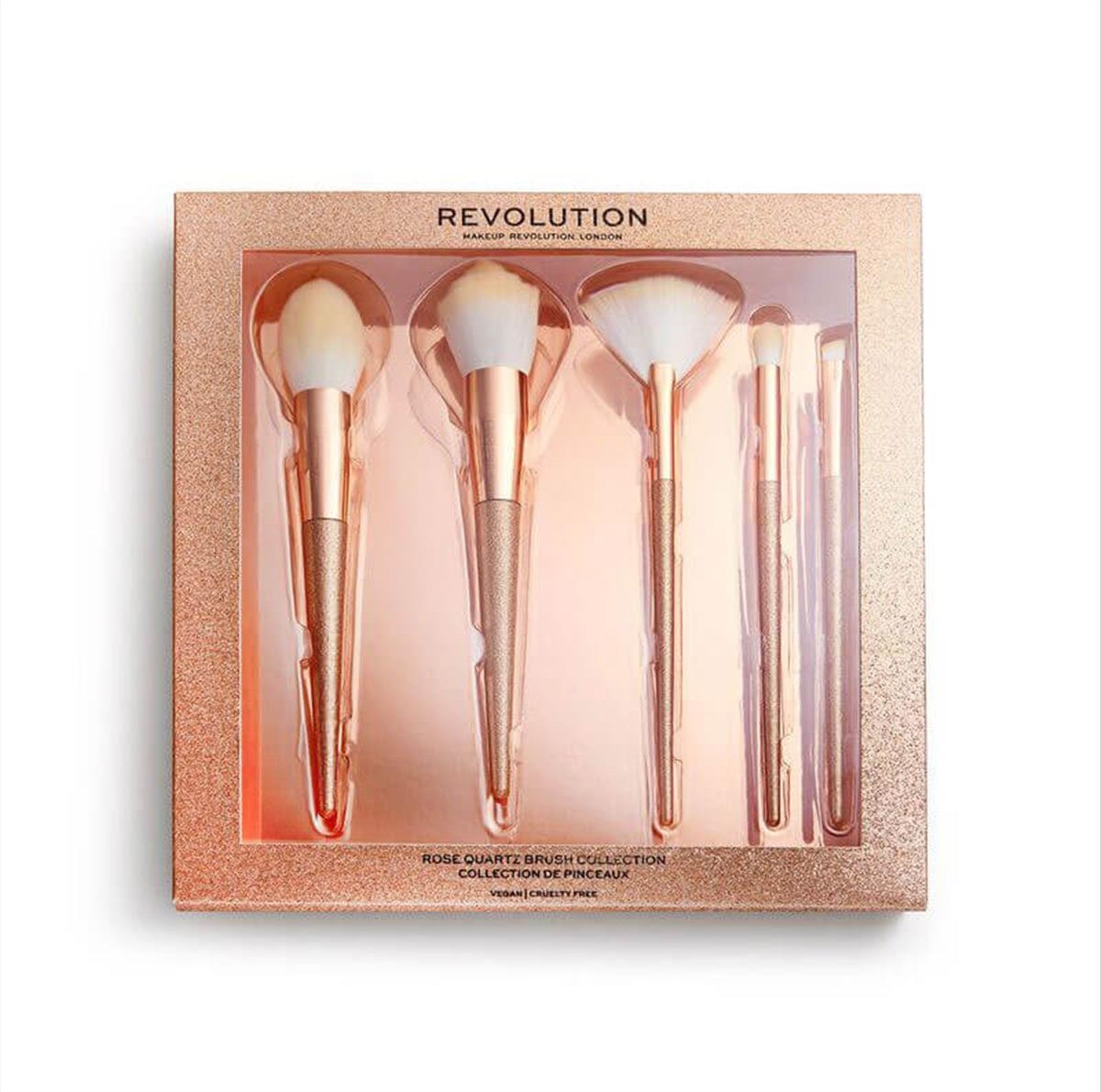 Σετ Πινέλα Μακιγιάζ  Revolution Precious Stone Brush Set Rose Quartz