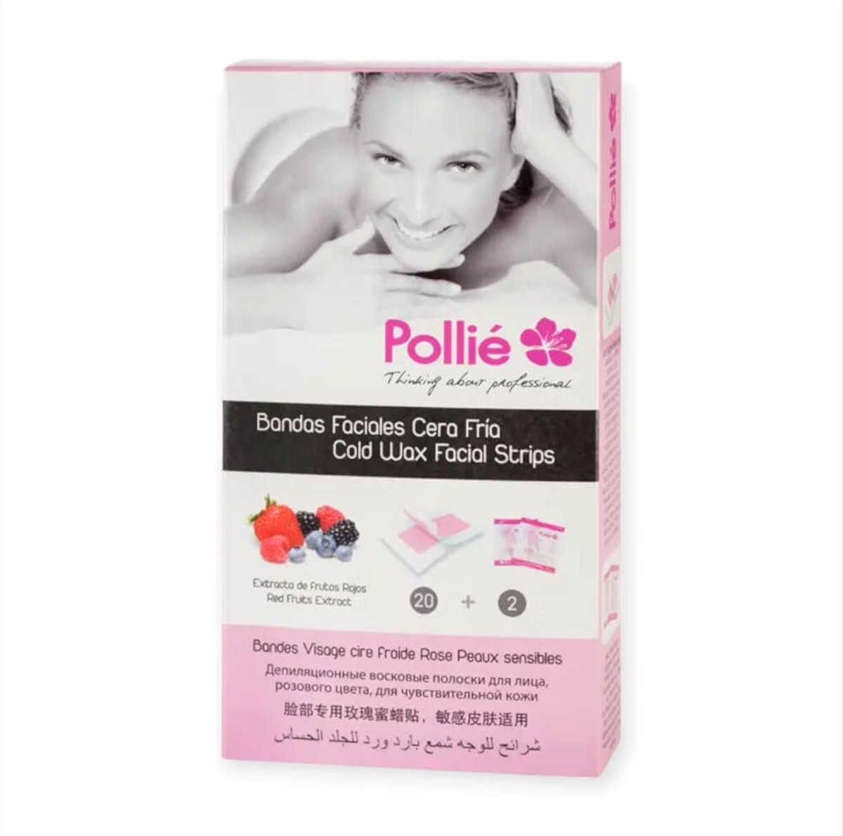 Pollie facial depilatory strips 20pcs