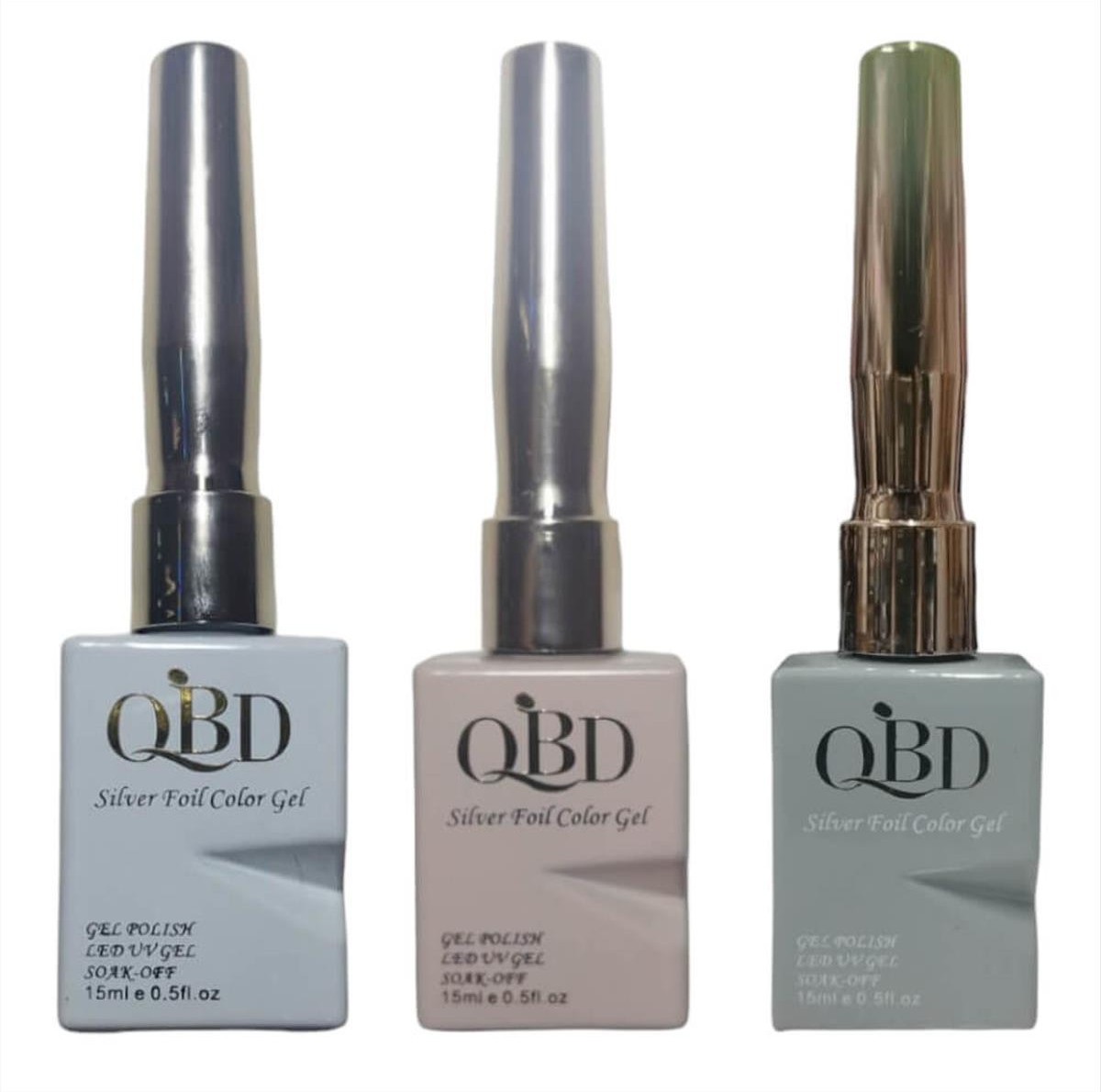 QBD Silver Foil Color Gel Polish Soak Off 15ml