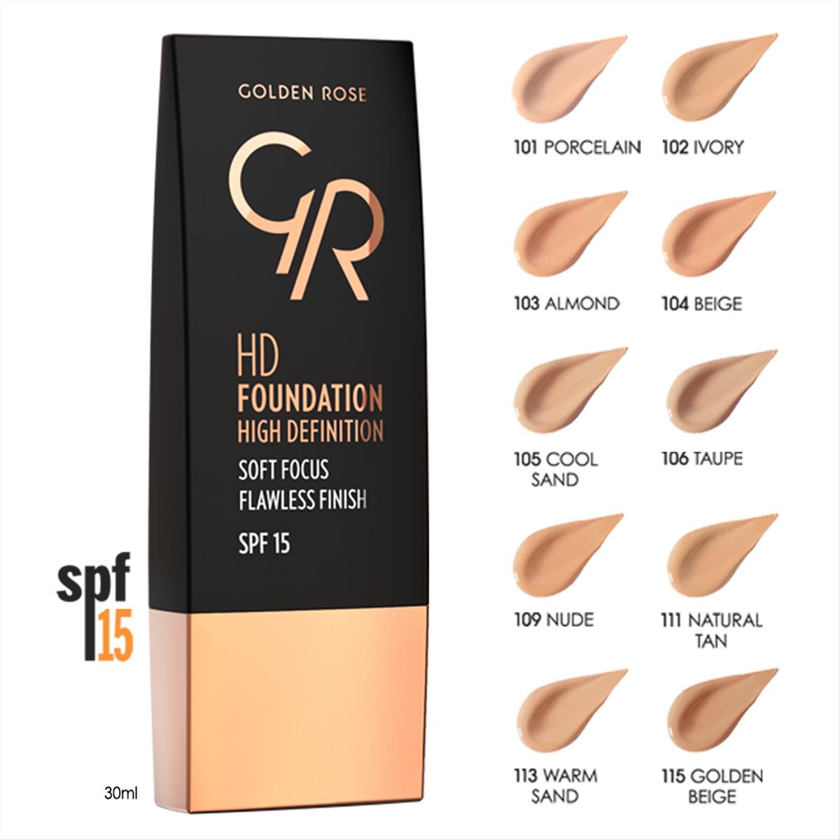 Foundation HD Golden Rose 30ml