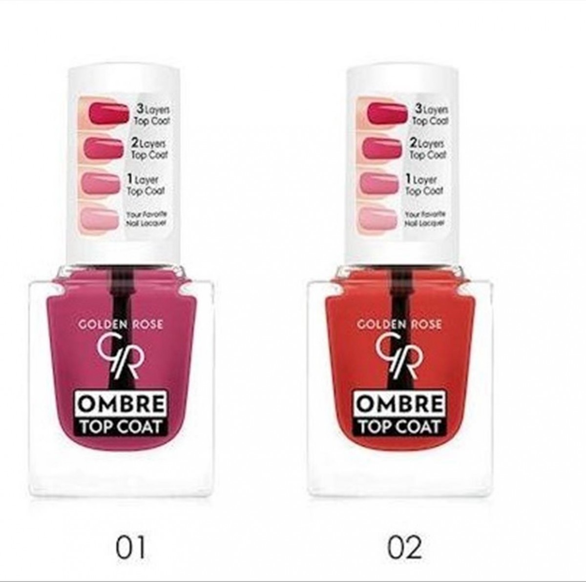 Ombre Top Coat Nail Lacquer Golden Rose