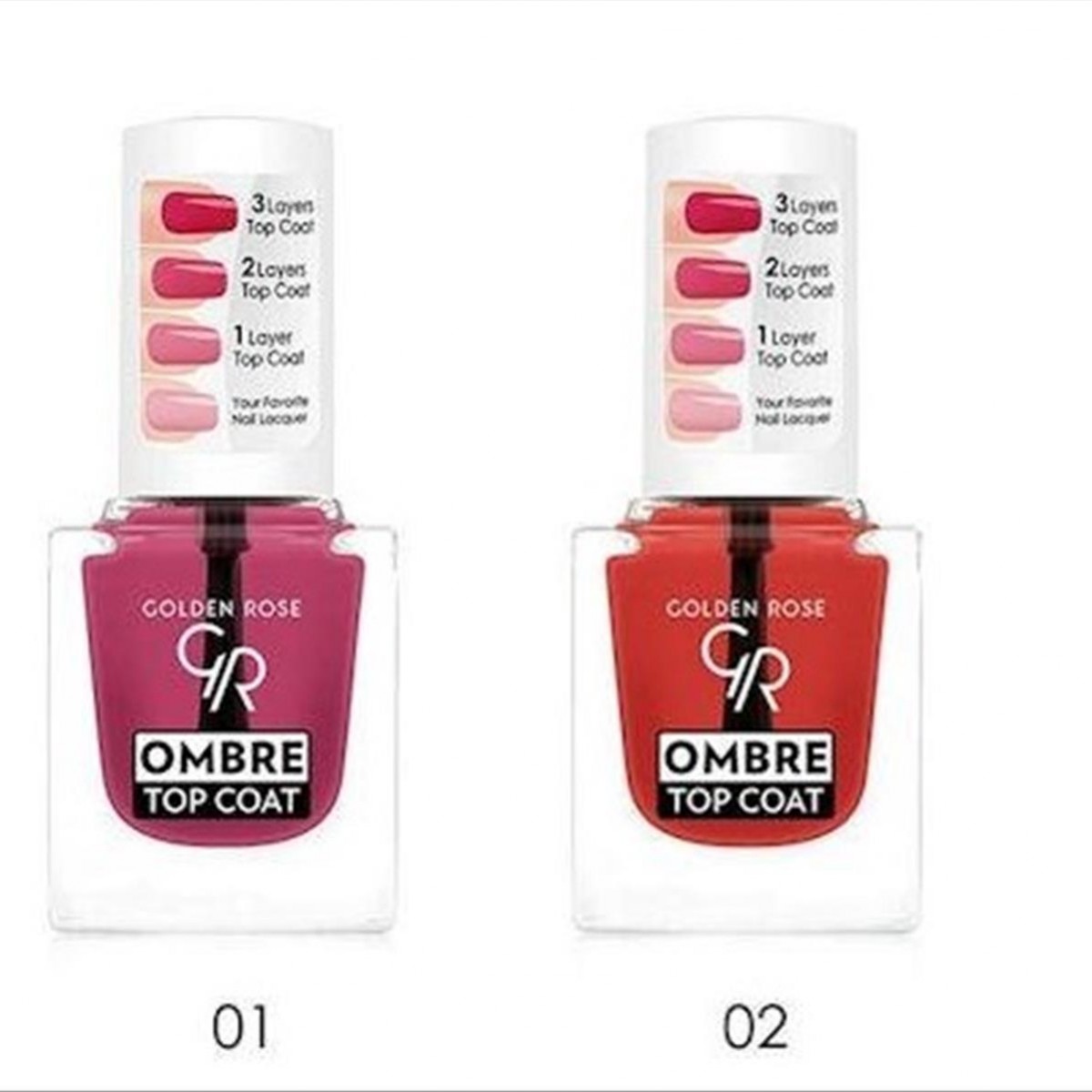 Ombre Top Coat Nail Lacquer Golden Rose