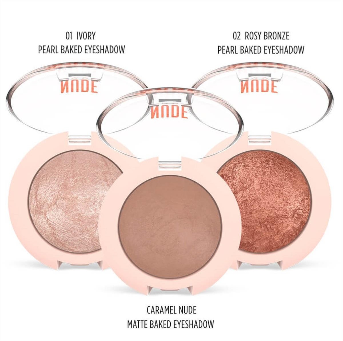 Nude Look Matte & Pearl Baked Eyeshadow Golden Rose- Pearl