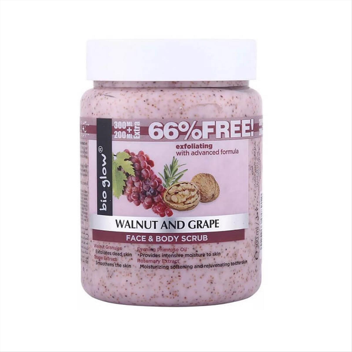 Bio Glow Face And Body Scrub With Walnut & Grape 500ml