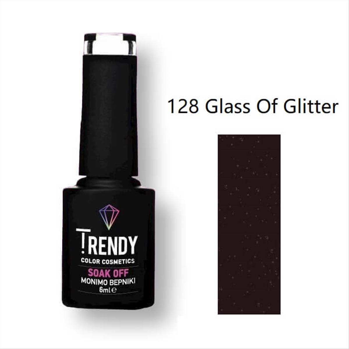 Trendy Soak Off No128 Glass Of Glitter 6ml