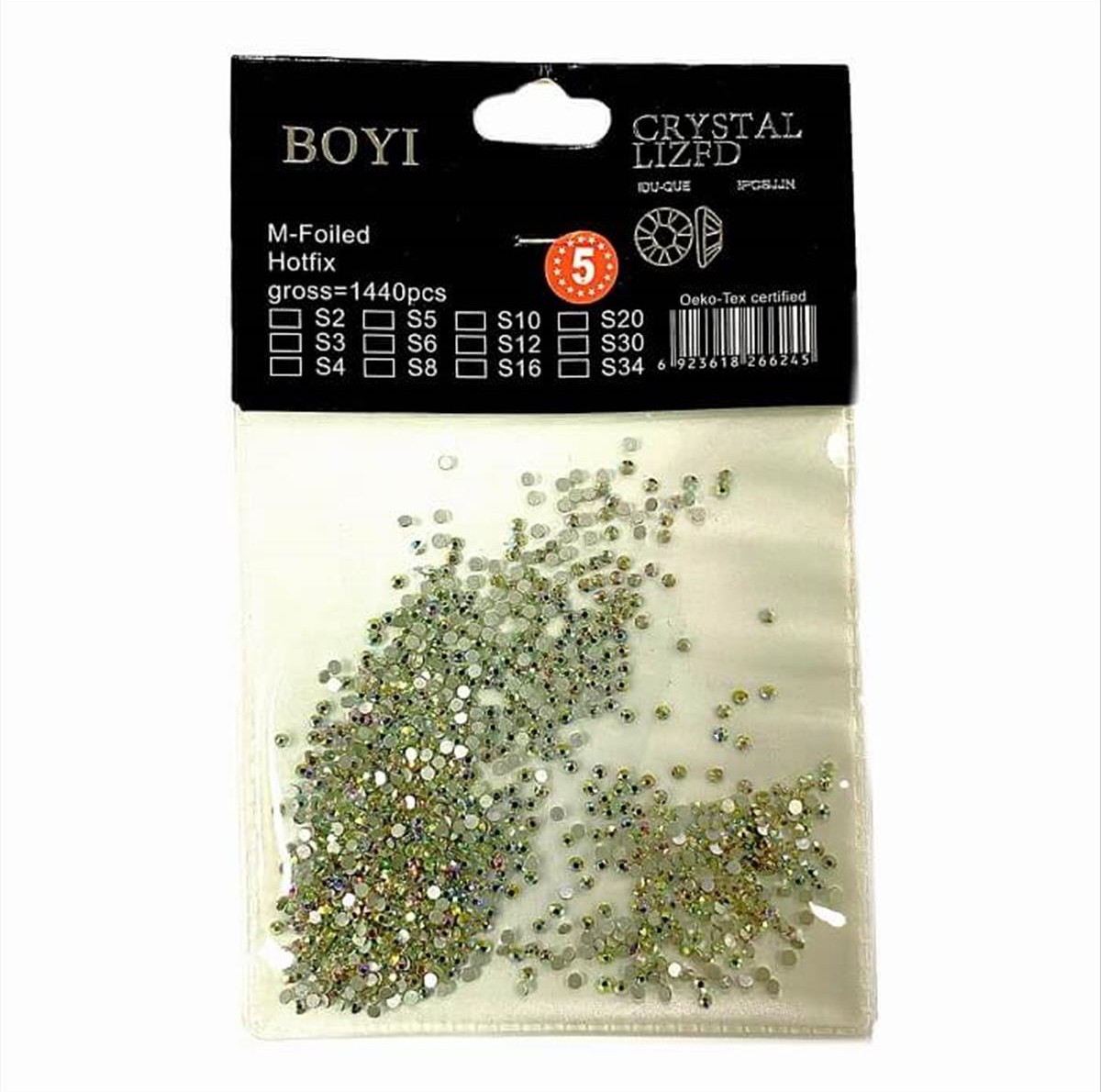 Nail Rhinestones BOY SS5 1440 pcs Crystal Lizfd Iridescent (40090)