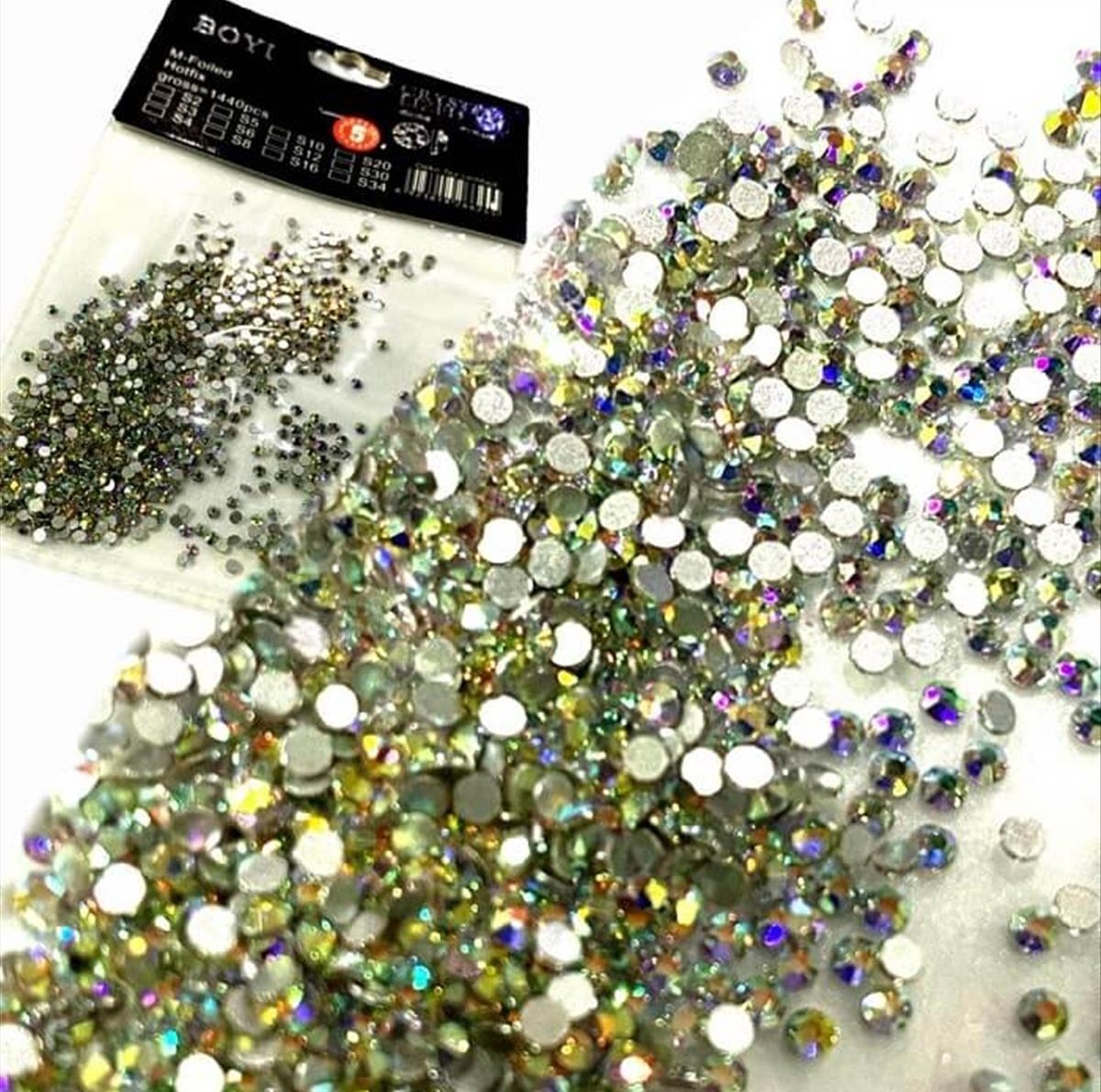 Nail Rhinestones BOY SS5 1440 pcs Crystal Lizfd Iridescent (40090)