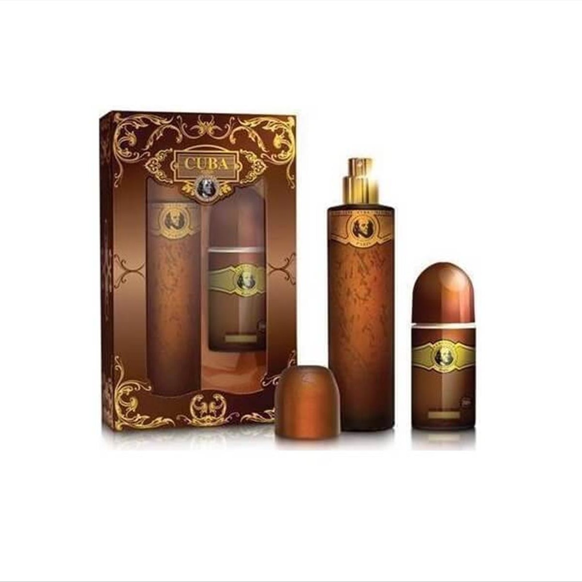 Cuba Parfume Gold 100ml + 50ml Roll on Set Type Le Malle JPG