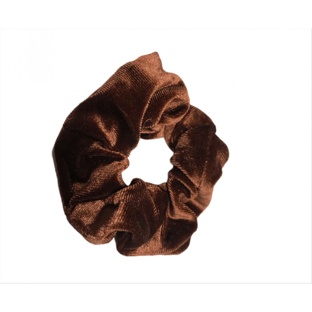 Velvet hair scrunchie brown