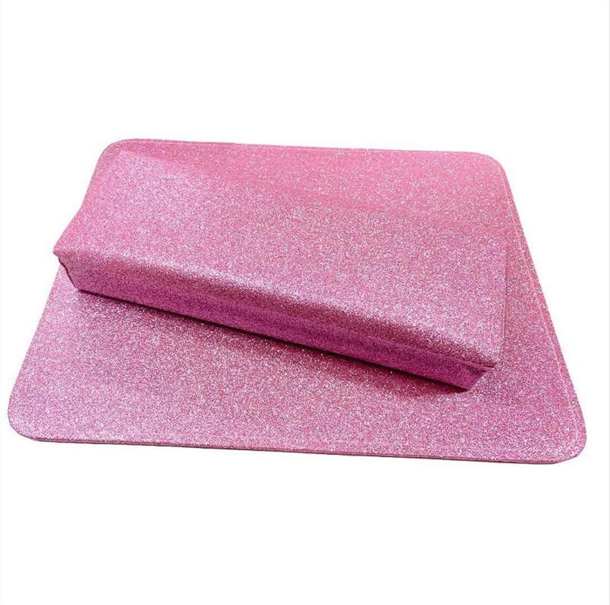 Manicure Pillow with Fuchsia Placemats With Glitter  - Pink