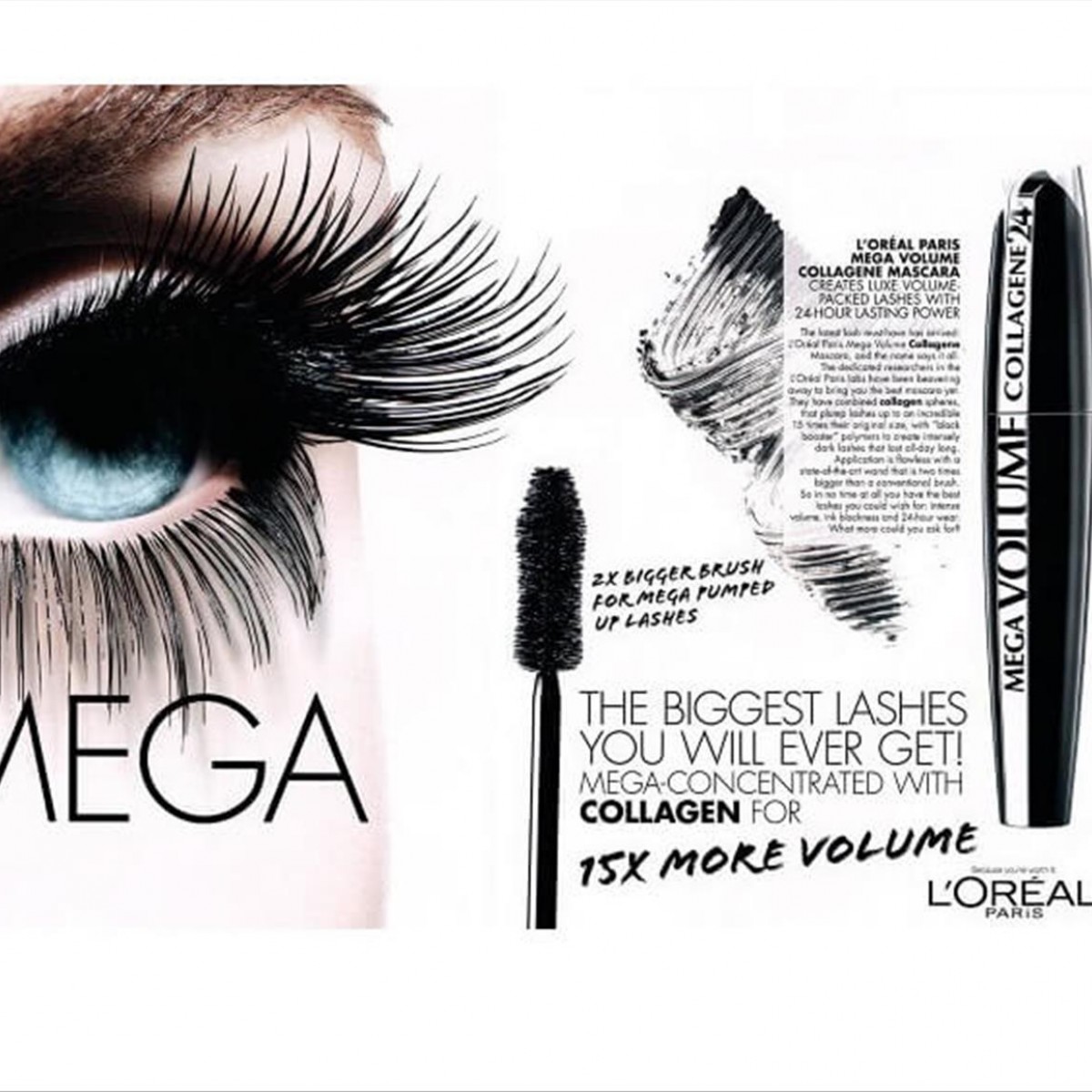 Mega Volume Collagene 24 Hour Mascara Black L\'oreal