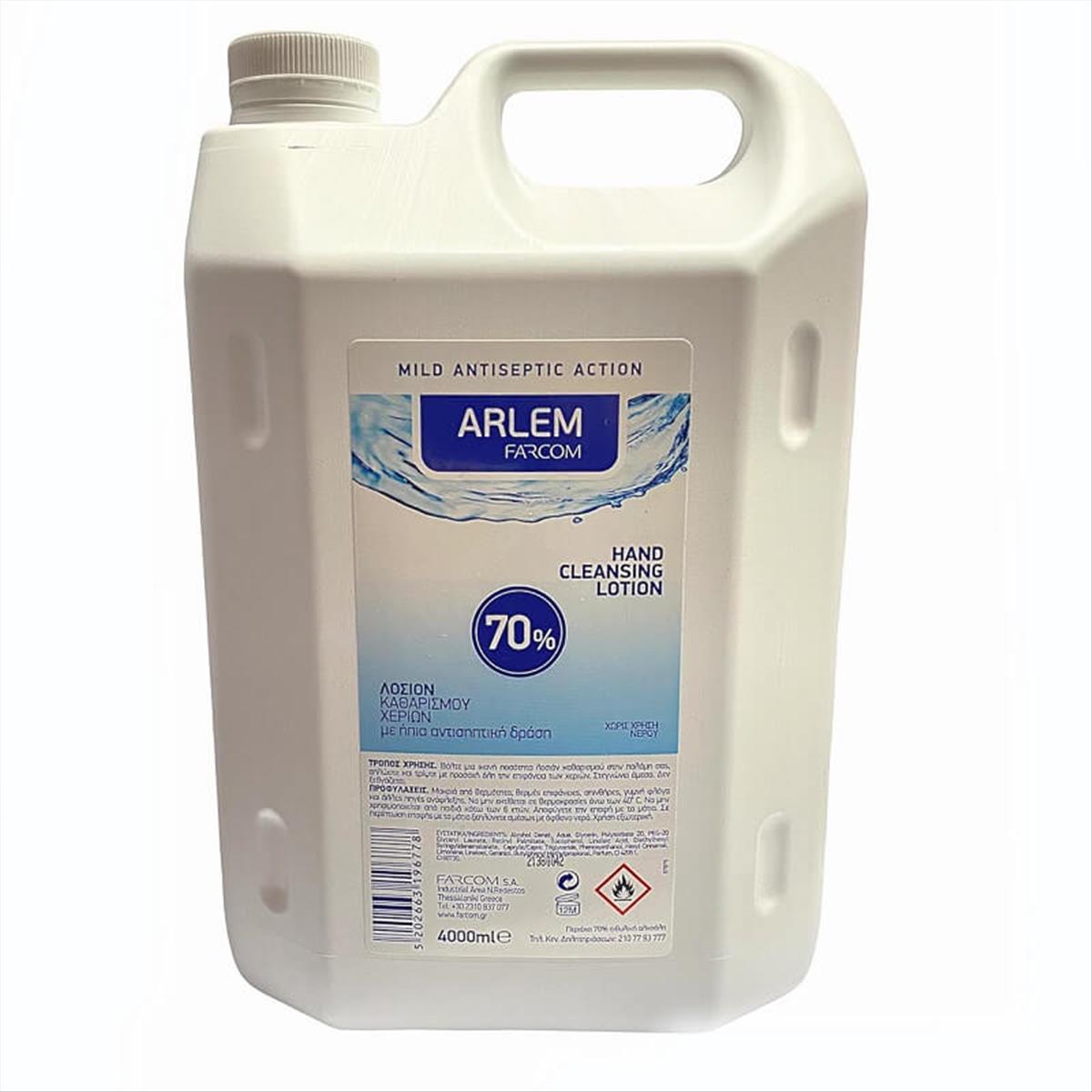 Arlem Farcom Λοσιόν Καθαρισμού Χεριών Μπετόνι 70% 4000ml