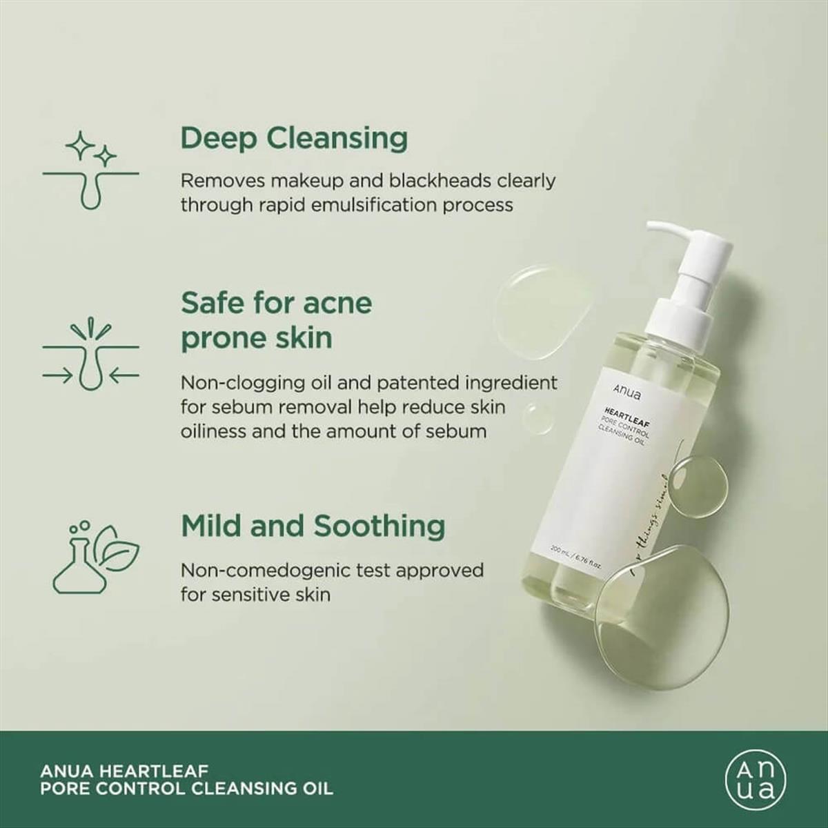 Heartleaf pore control cleansing oil 200ml Anua