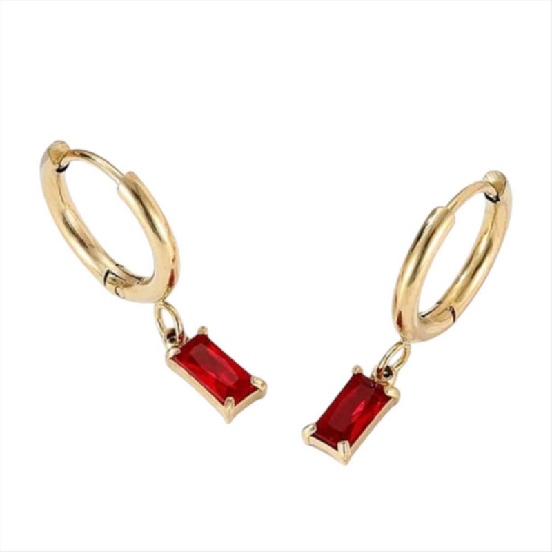 Hanging Light Earrings Strass Red - Momoca