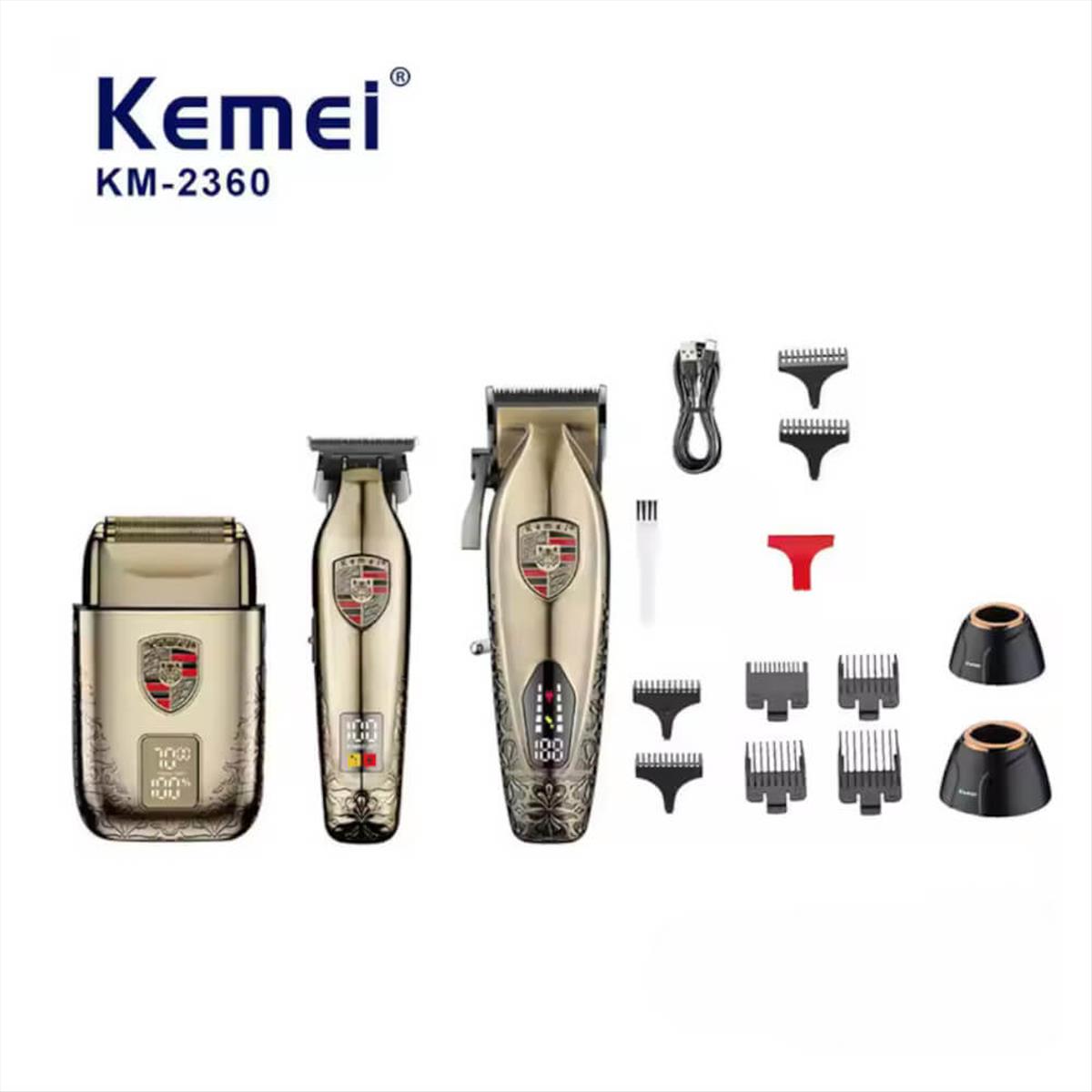 Kemei Set Κουρευτική-Trimmer-Shaver KM-2360