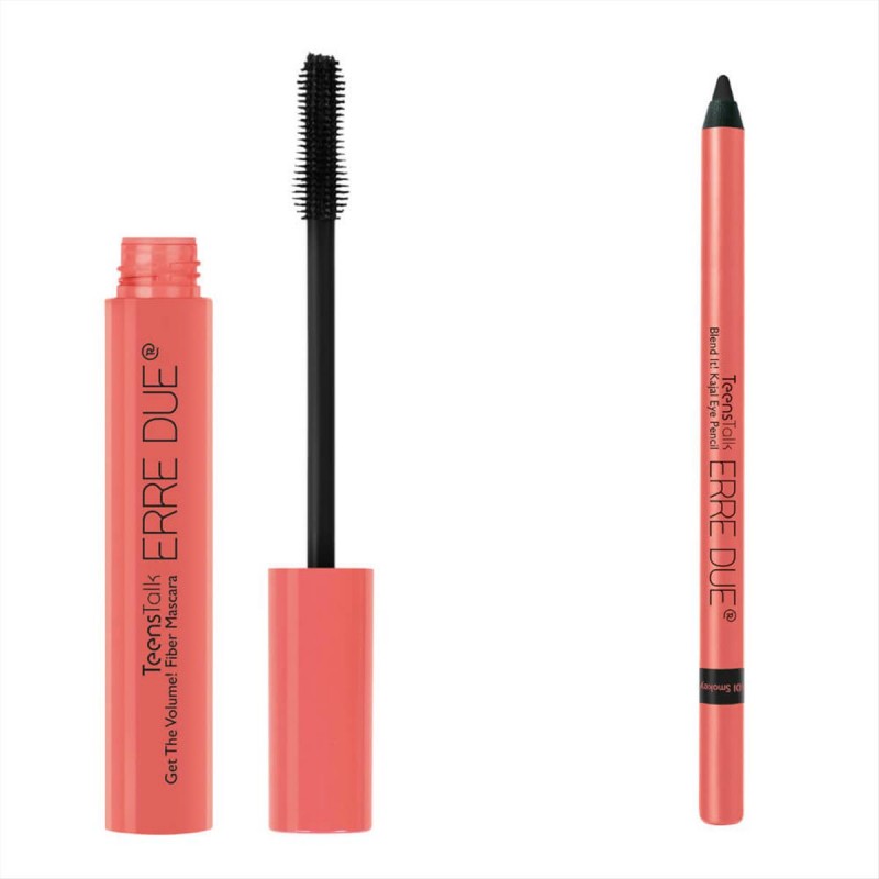 Erre Due Set Mascara Fiber Get The Volume & Pencil Blend It Kajal Eye 101