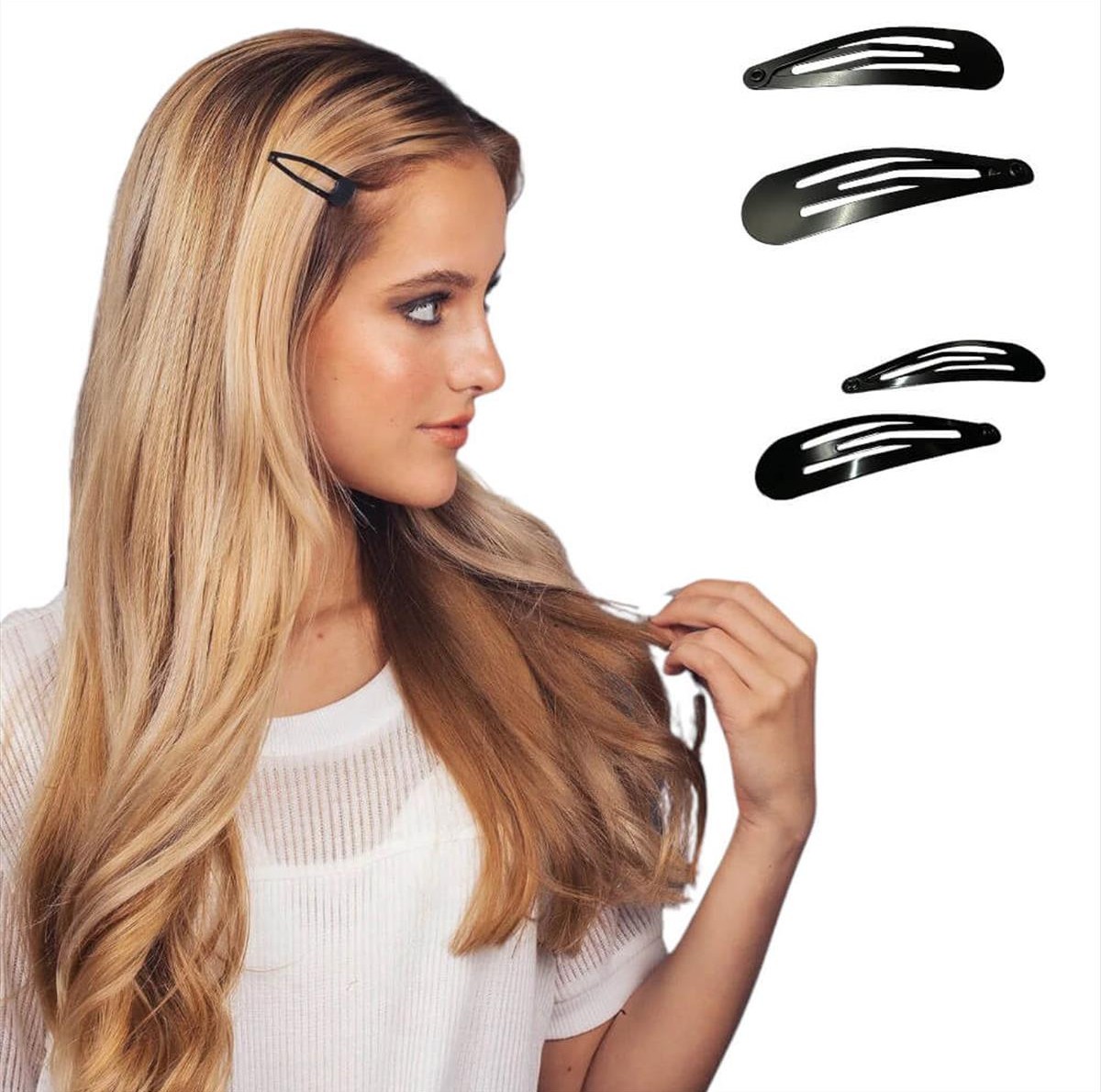 Hair Clips RoRo Black 5 cm - 2pcs