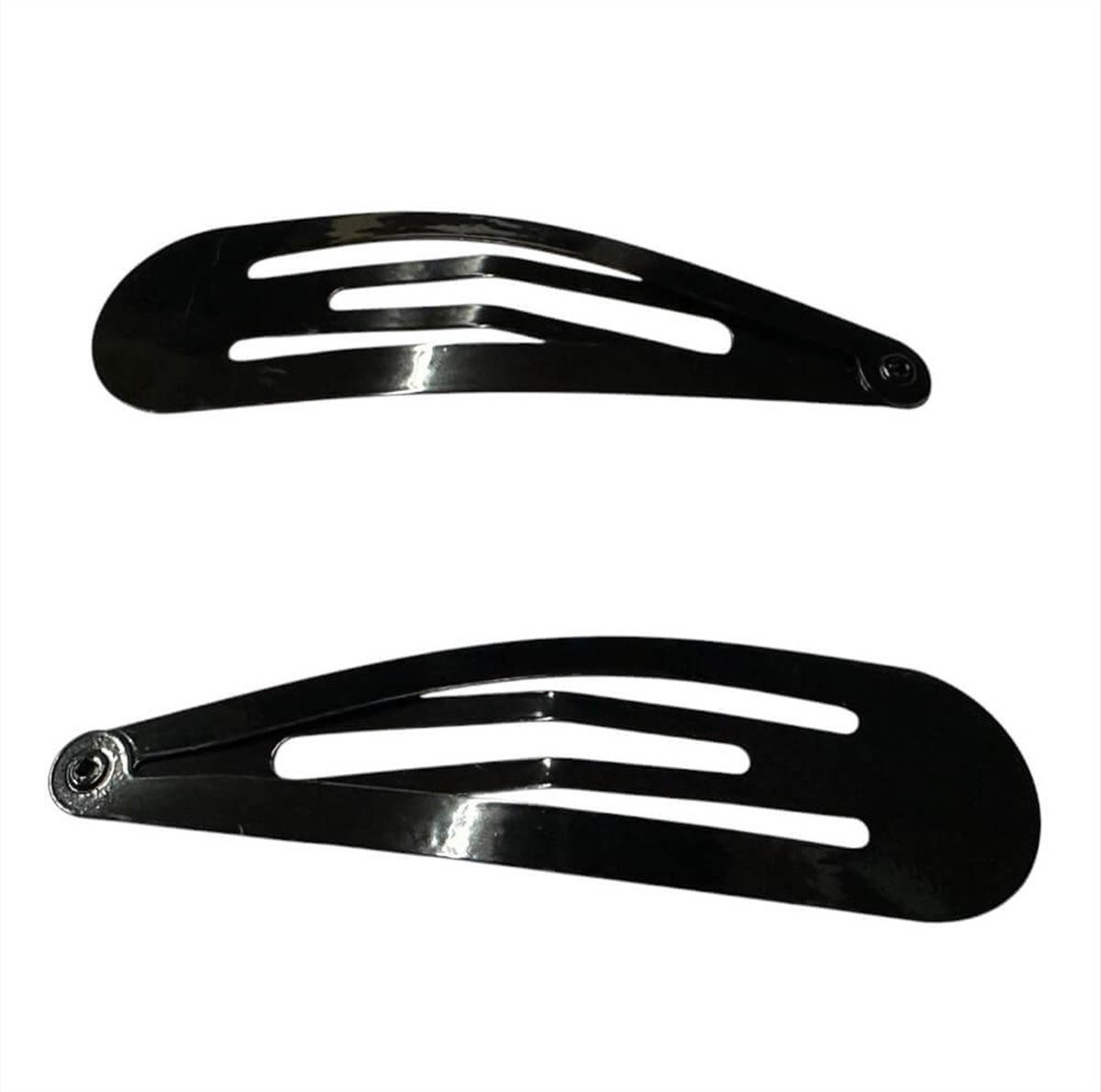 Hair Clips Black Gloss Set 2pcs 7cm RoRo