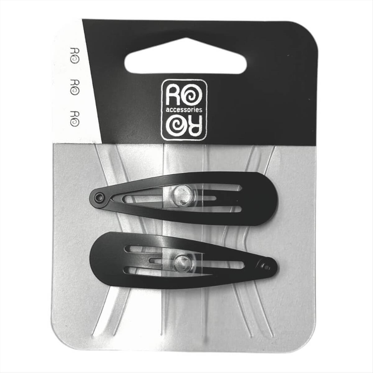 Clips Μαλλιών Μαύρα Matt RoRo 5 cm 12-0015 2pcs