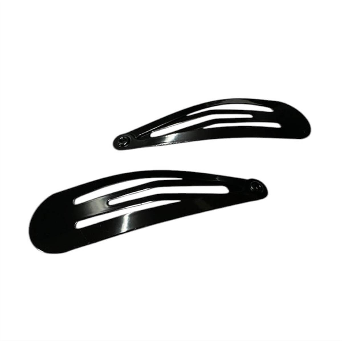 Clips Μαλλιών Μαύρα Gloss RoRo 5 cm 12-0016 2pcs