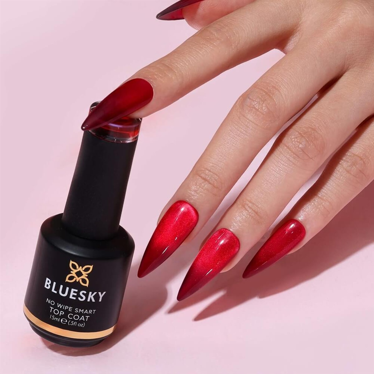 Bluesky Uv Gel Polish Top Coat No Wipe Smart (Glass) BGT02P Scarlet Embrace 15ml