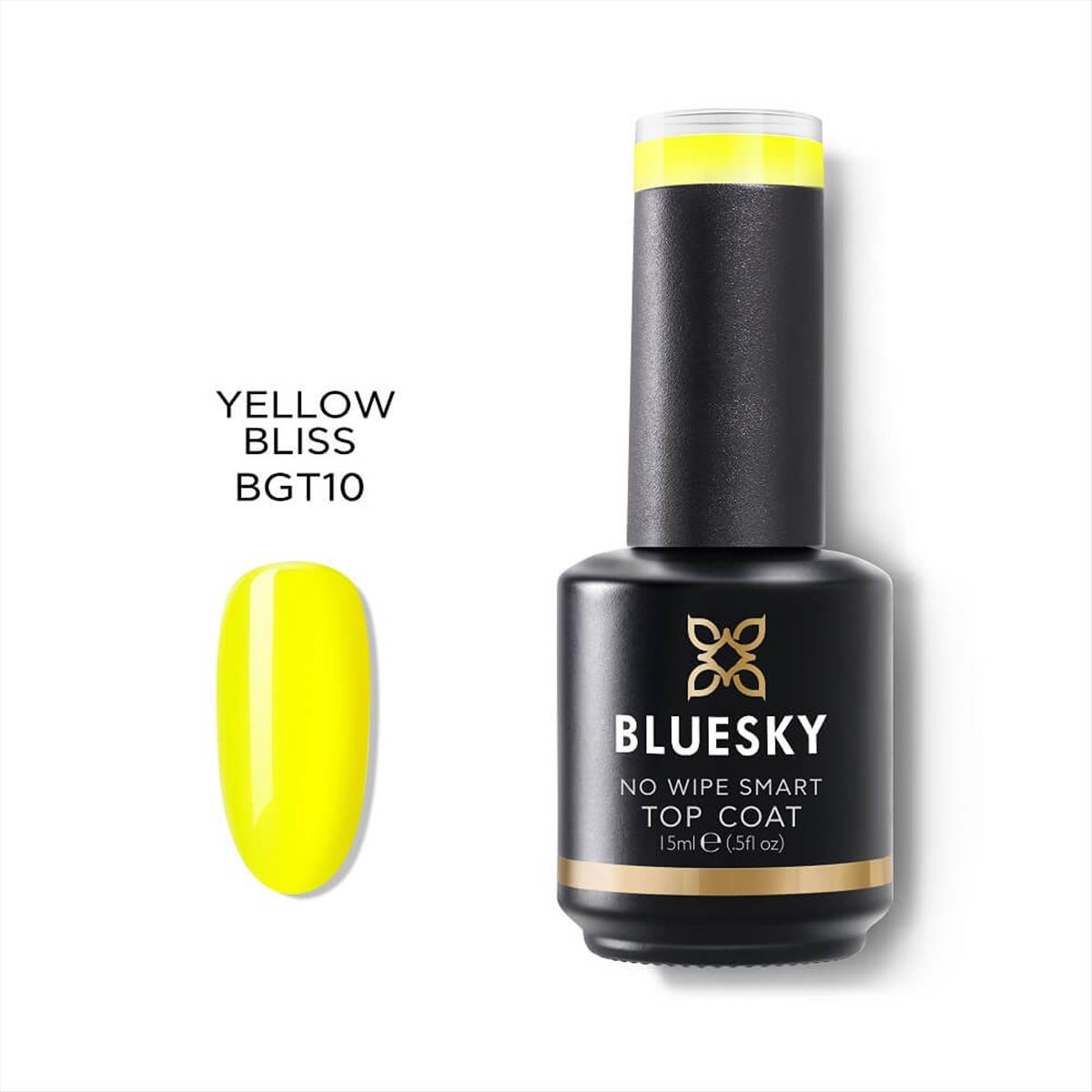 Bluesky Uv Gel Polish Top Coat No Wipe Smart BGT10P Yellow Bliss 15ml